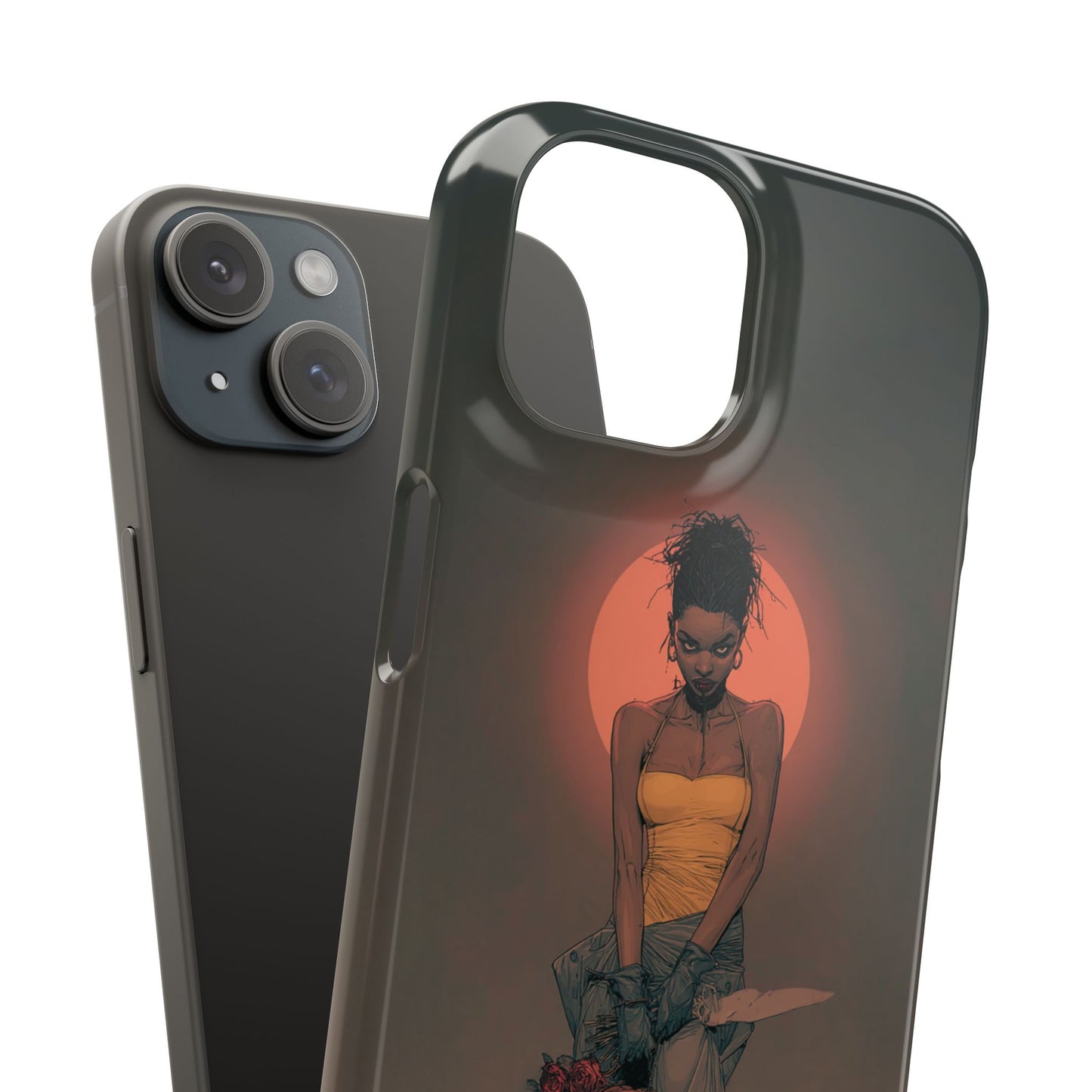 Creepy Vampire Girl Snap Case, Halloween Style iPhone Samsung Cover, Spooky Gothic Phone Accessories, Scary Horror Character Device