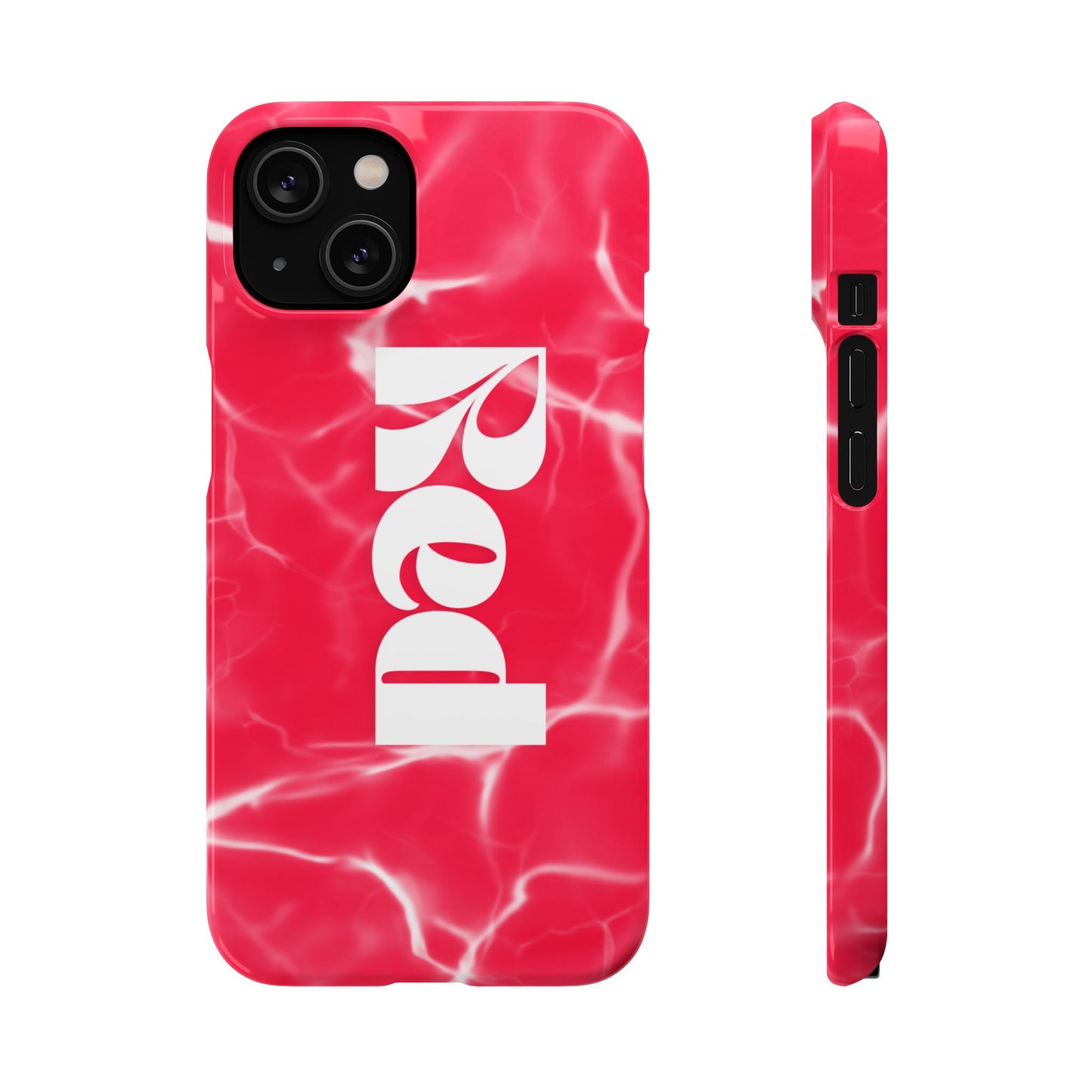 Vibrant Red Snap Case for iPhone, Trendy Phone Cover, Gift for Her, Summer Accessory, Stylish Tech Protection