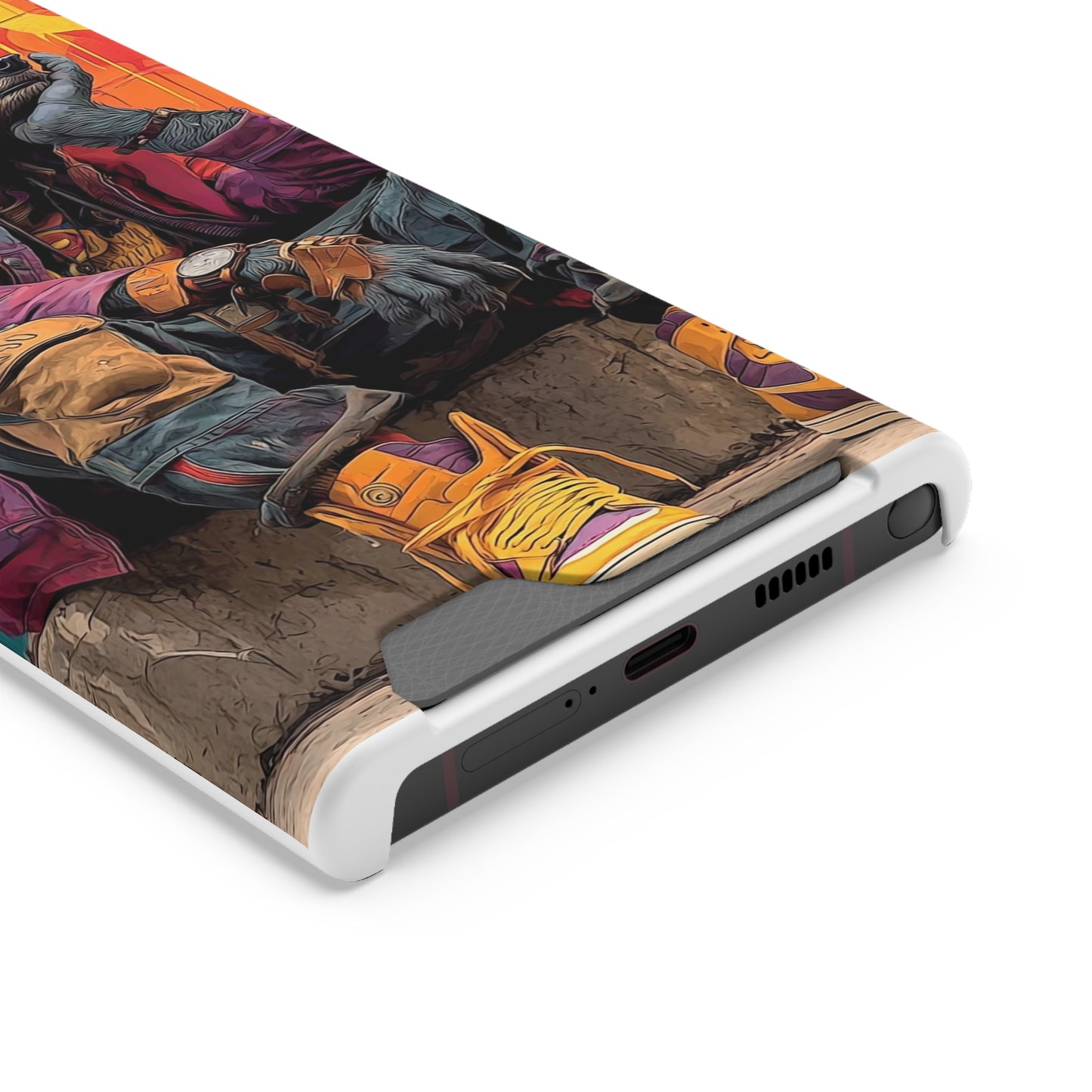 Stylish Phone Case With Card Holder, Trendy Mobile Accessory, Urban Art, Perfect Gift for Teens, Cool Gadget for Everyday Use