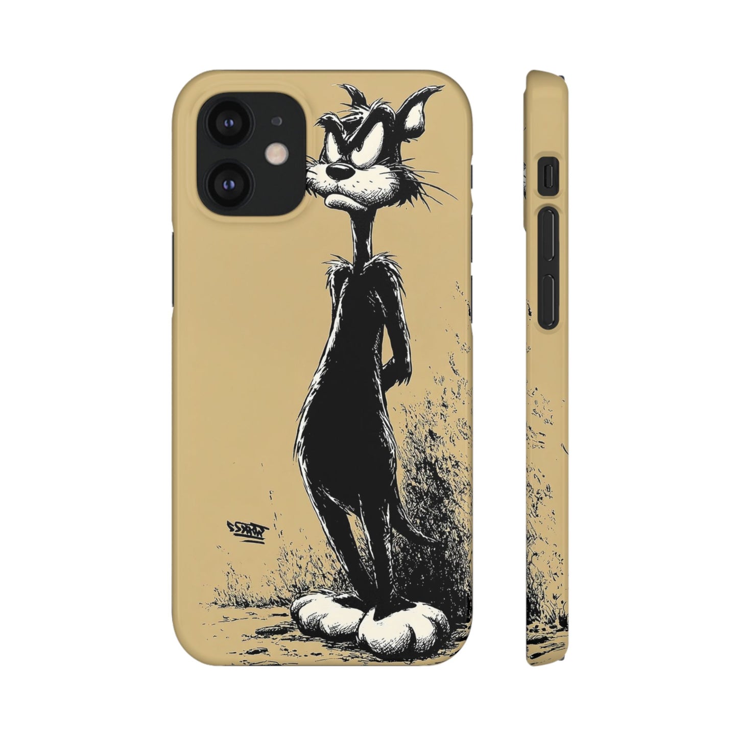 Whimsical Cartoon Snap Case, Fun Phone Cover, Unique Gift for Cat Lovers, Vibrant Art Case, Ideal for Birthdays