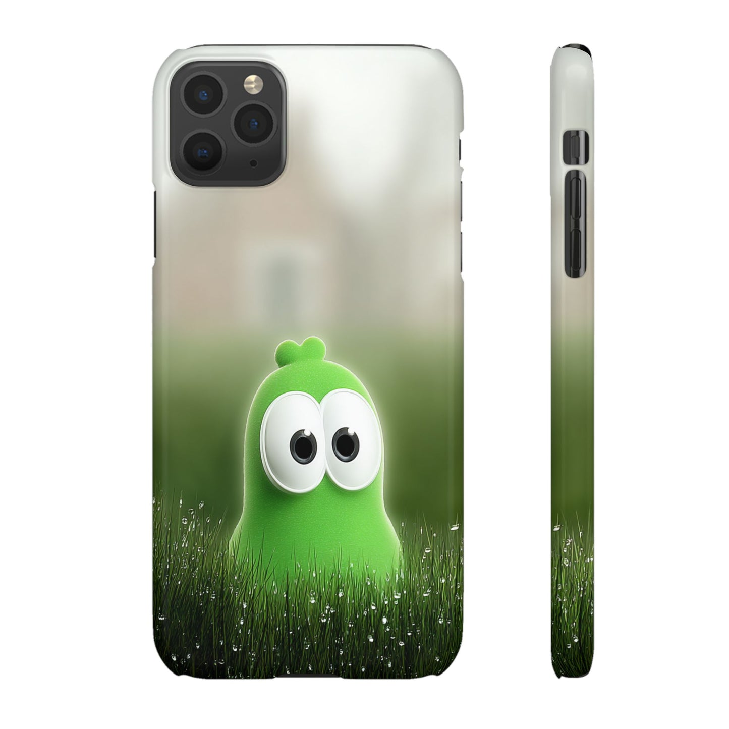 Cute Green Creature Phone Case, Snap Cases, Green Monster Phone Cover, Fun Phone Accessory, Playful Gift for Kids