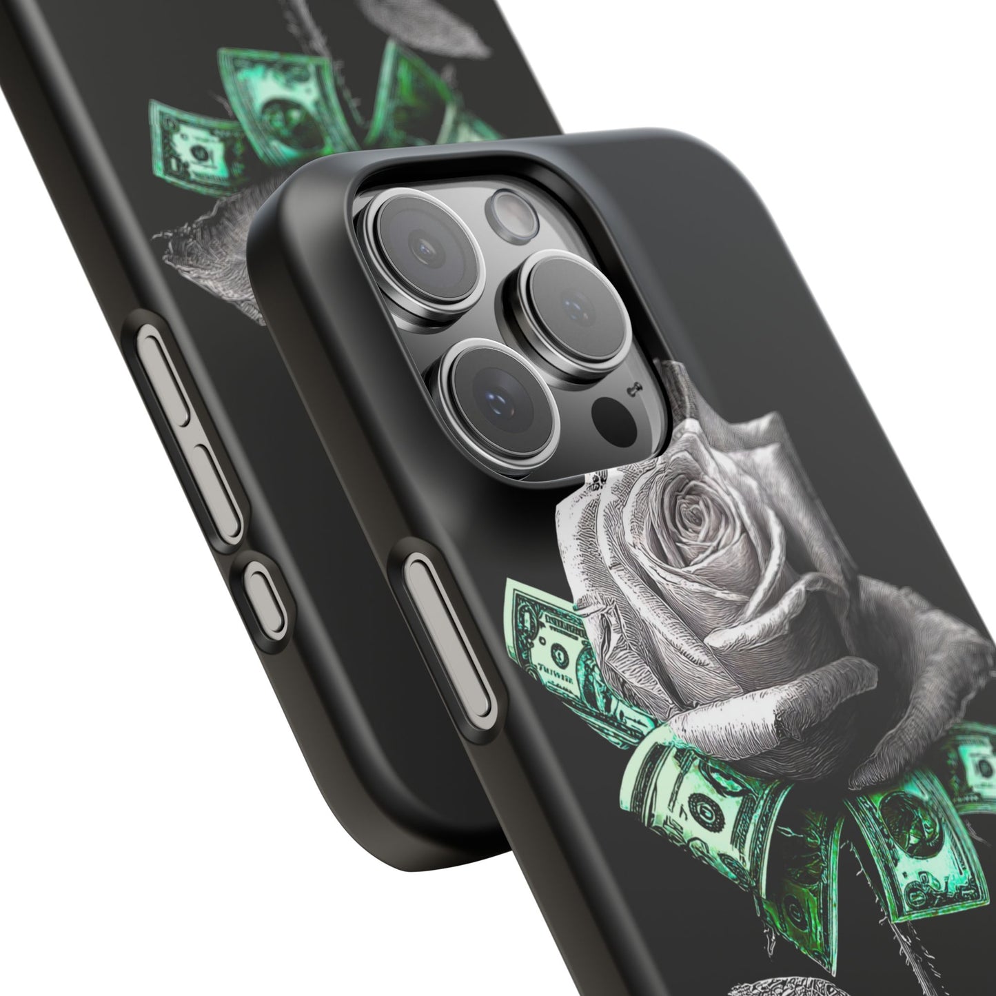 Stylish Rose & Money Snap Case - Floral Phone Protection, Trendy Gift for Him/Her, Birthday Present, Accessories for Teens
