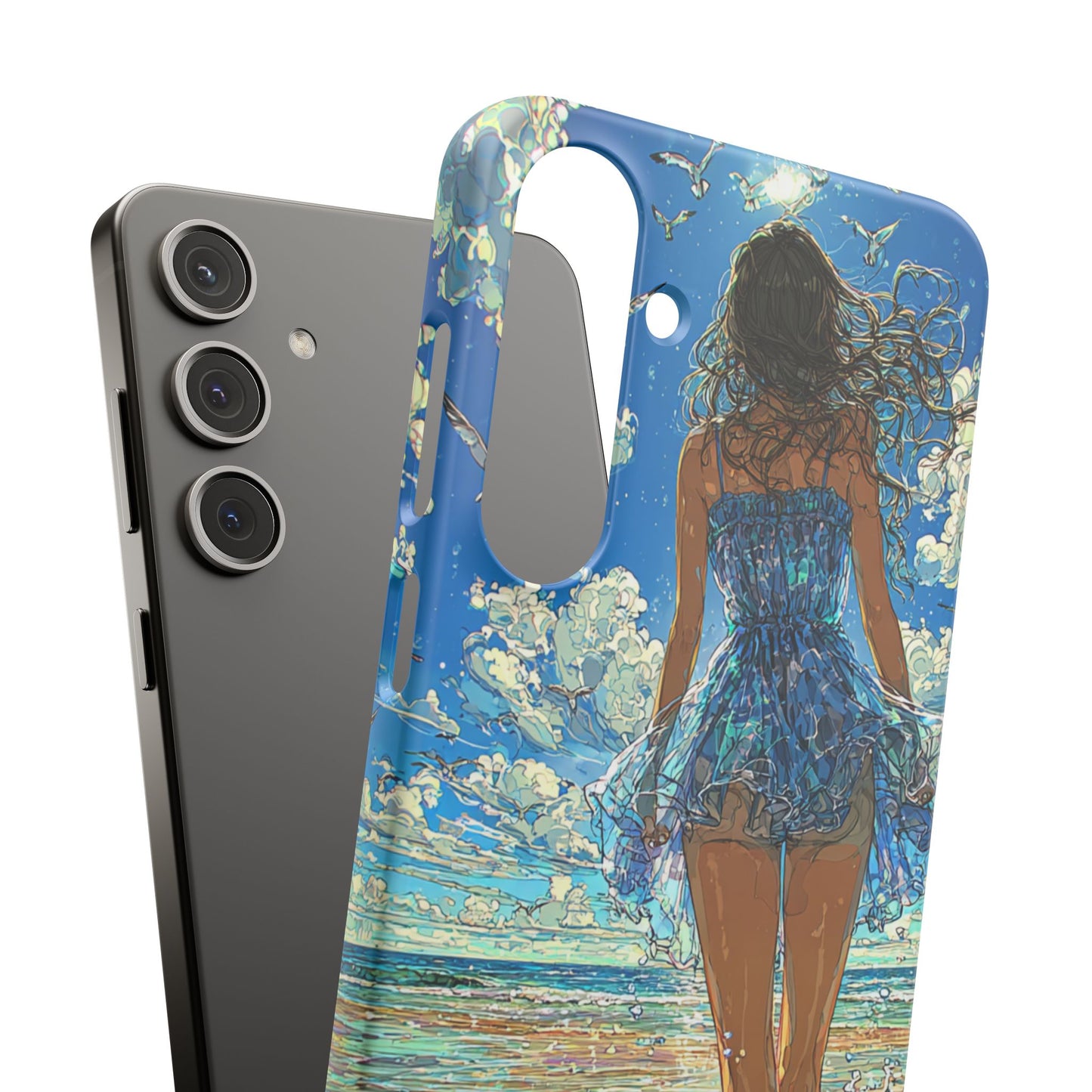 Summer Breeze Snap Case, Ocean Art Phone Cover, Beach Vibes Cell Case, Gift for Her, Custom Phone Accessory