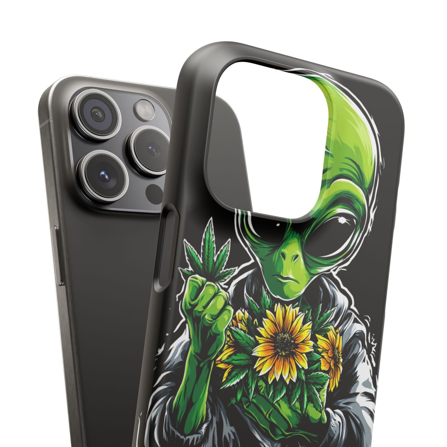 Alien Floral Snap Cases, Fun Phone Case, Gifts for Sci-Fi Lovers, Cute Alien Decor, Unique Tech Accessories