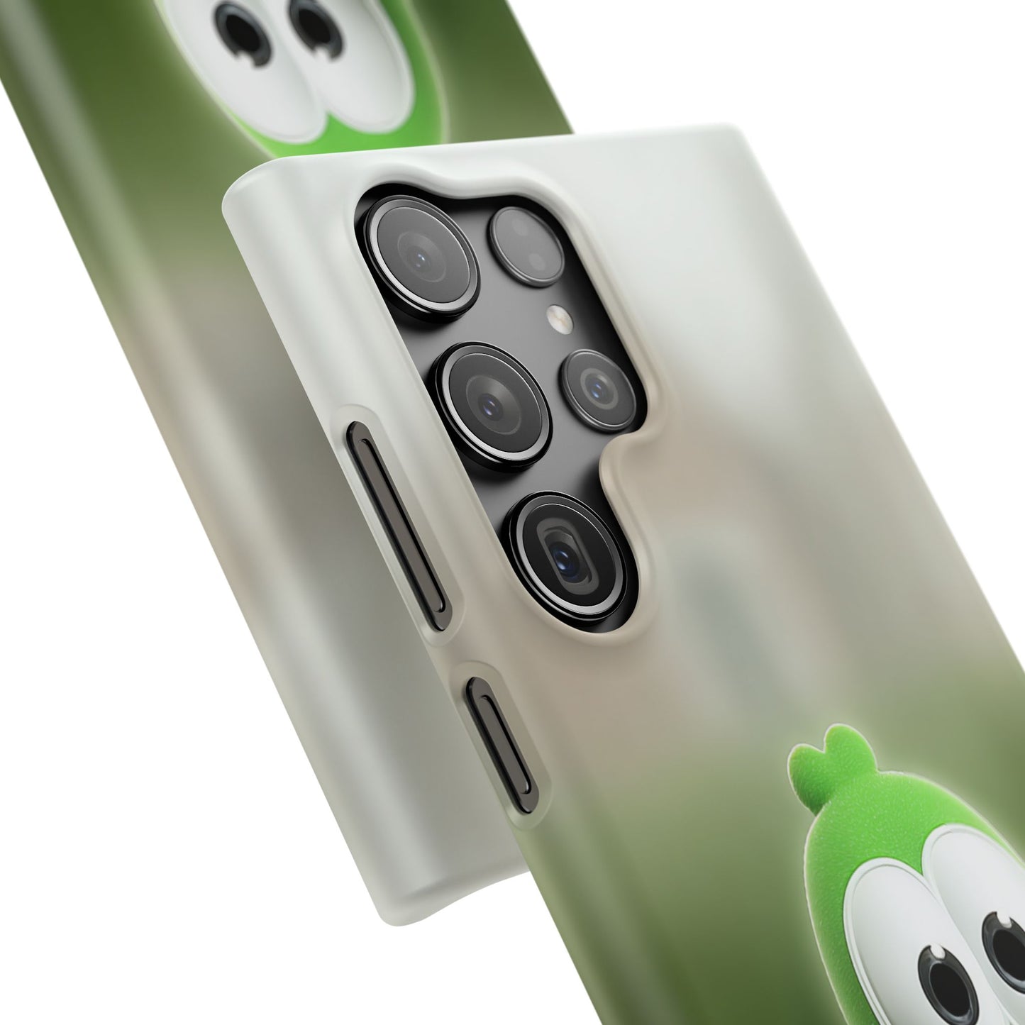 Cute Green Creature Phone Case, Snap Cases, Green Monster Phone Cover, Fun Phone Accessory, Playful Gift for Kids