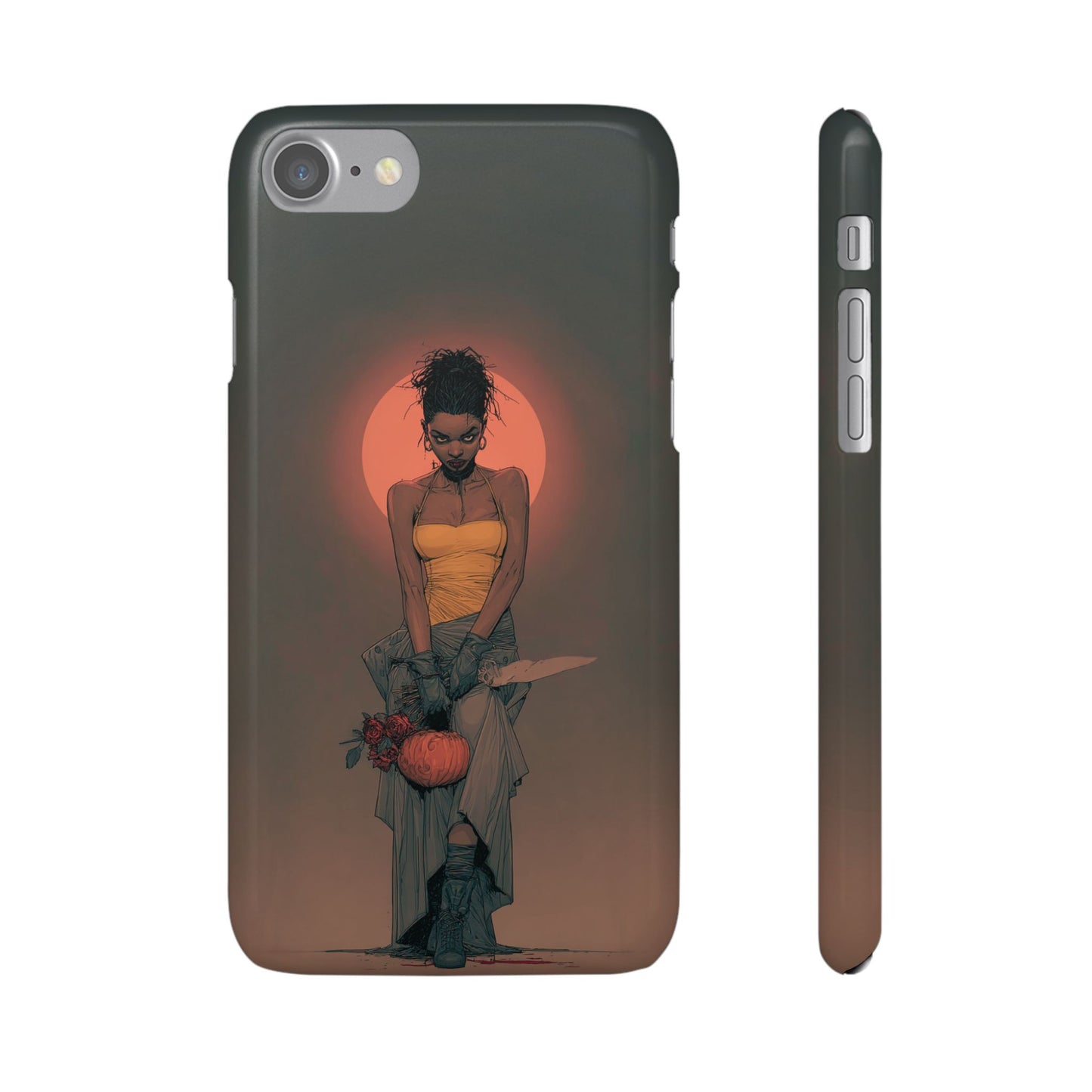 Creepy Vampire Girl Snap Case, Halloween Style iPhone Samsung Cover, Spooky Gothic Phone Accessories, Scary Horror Character Device
