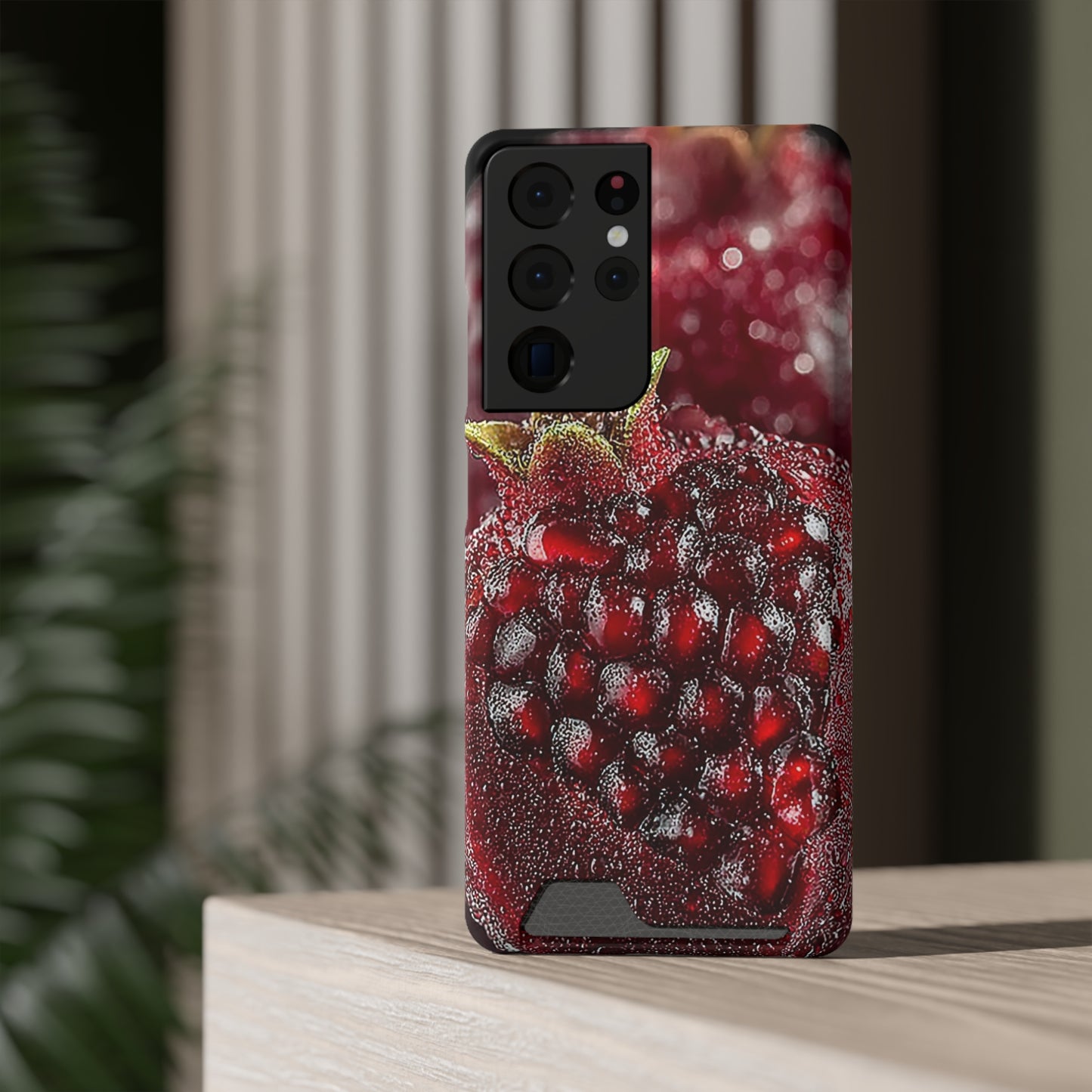 Pomegranate Phone Case with Card Holder, Durable Cover for Vegan Lovers, Fun Gift for Fruit Enthusiasts, Cute Accessory for Everyday Use