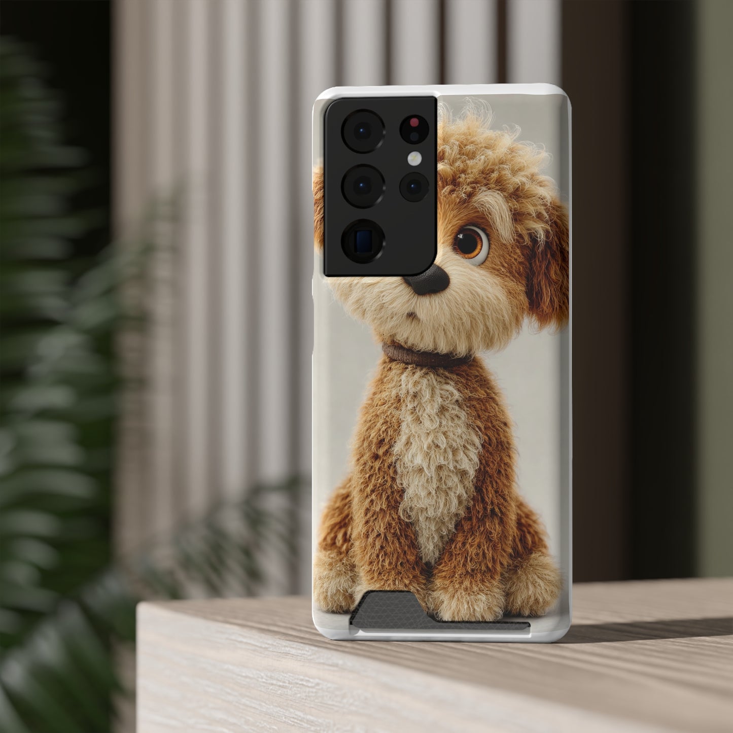 Cute Dog Phone Case With Card Holder, Pet Lover Gift, Stylish Phone Accessory, Dog-Themed Phone Cover, Animal Aesthetic
