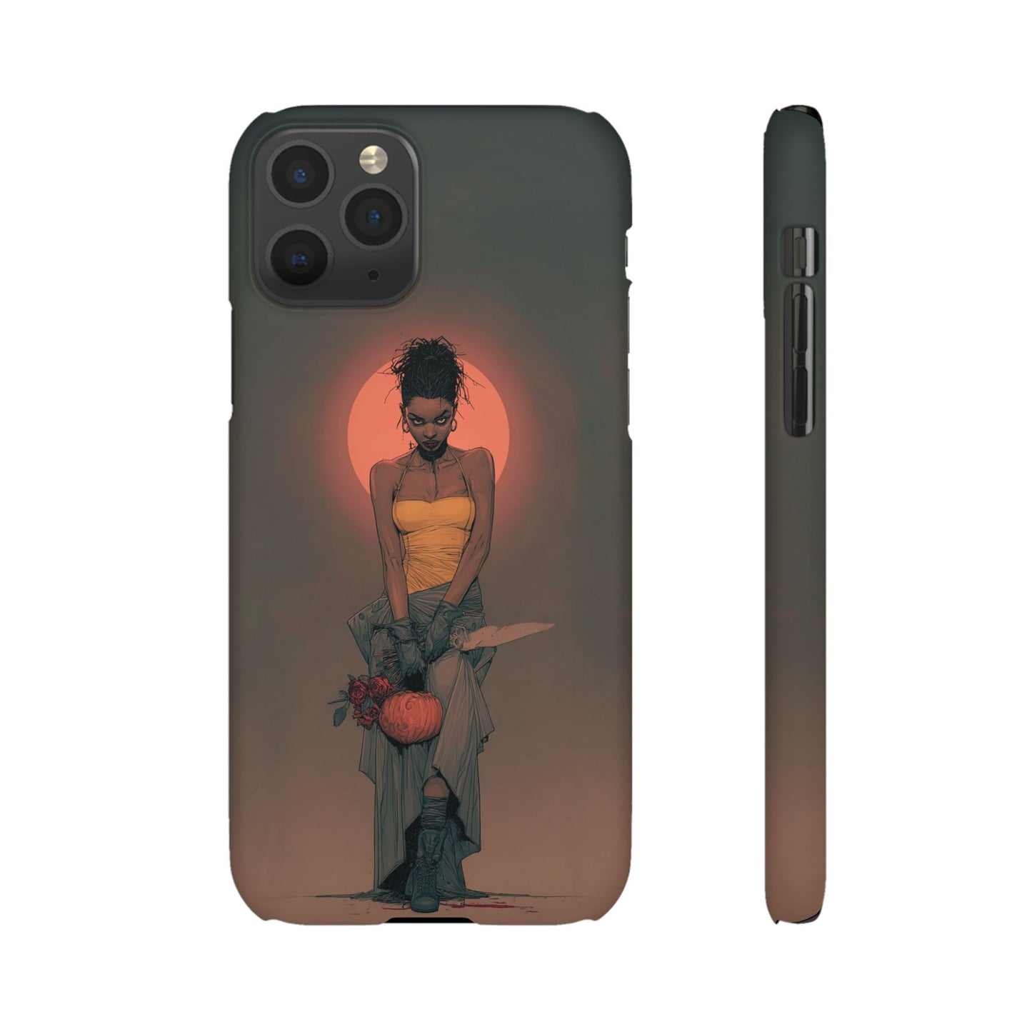 Creepy Vampire Girl Snap Case, Halloween Style iPhone Samsung Cover, Spooky Gothic Phone Accessories, Scary Horror Character Device