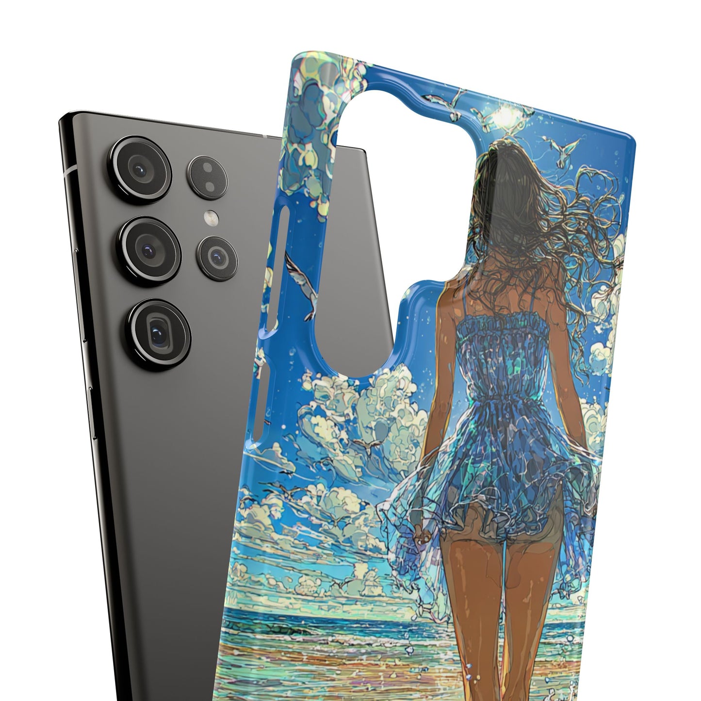 Summer Breeze Snap Case, Ocean Art Phone Cover, Beach Vibes Cell Case, Gift for Her, Custom Phone Accessory