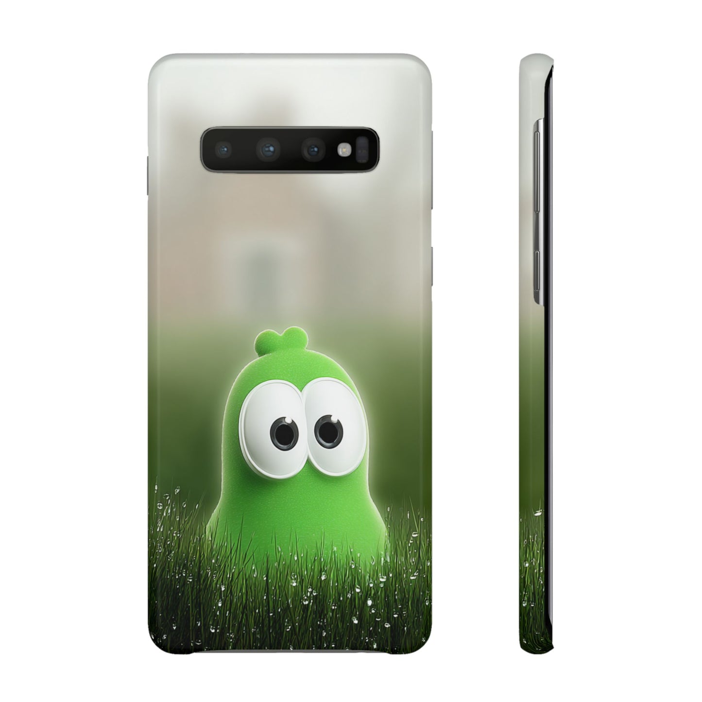 Cute Green Creature Phone Case, Snap Cases, Green Monster Phone Cover, Fun Phone Accessory, Playful Gift for Kids