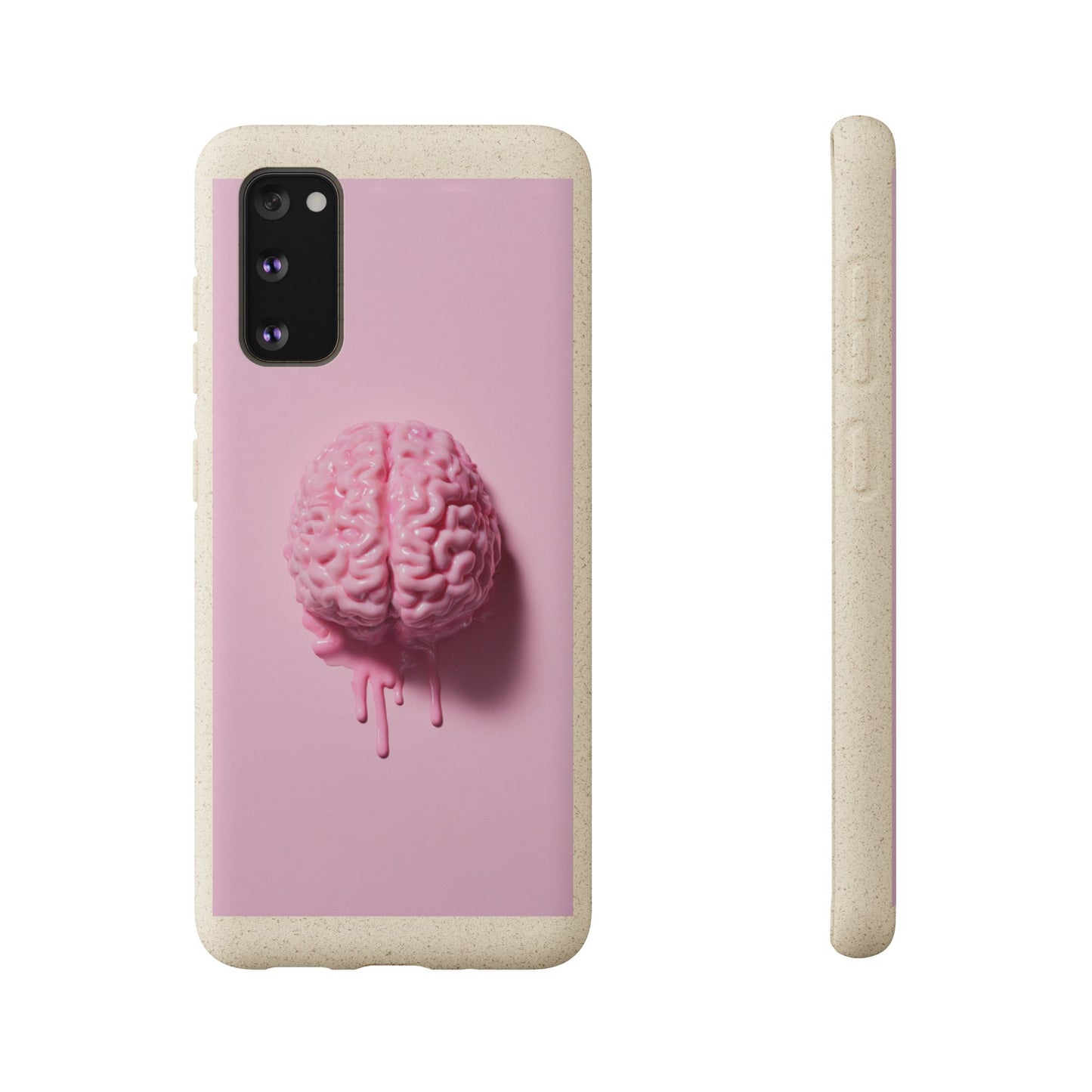 Eco-Friendly Brain Design Phone Case, Biodegradable Phone Cover, Unique Gift for Tech Lovers, Sustainable Accessory, Cute Phone Case