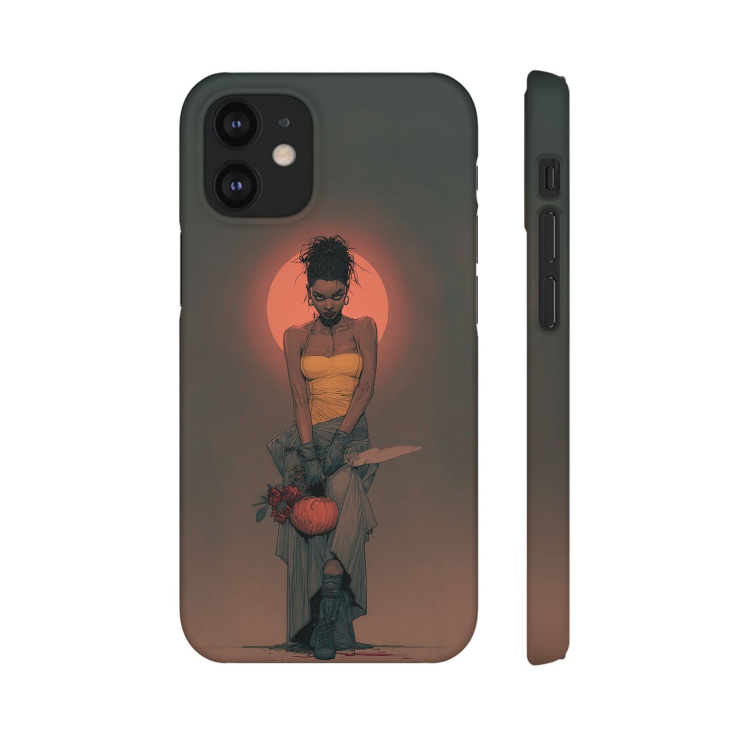 Creepy Vampire Girl Snap Case, Halloween Style iPhone Samsung Cover, Spooky Gothic Phone Accessories, Scary Horror Character Device