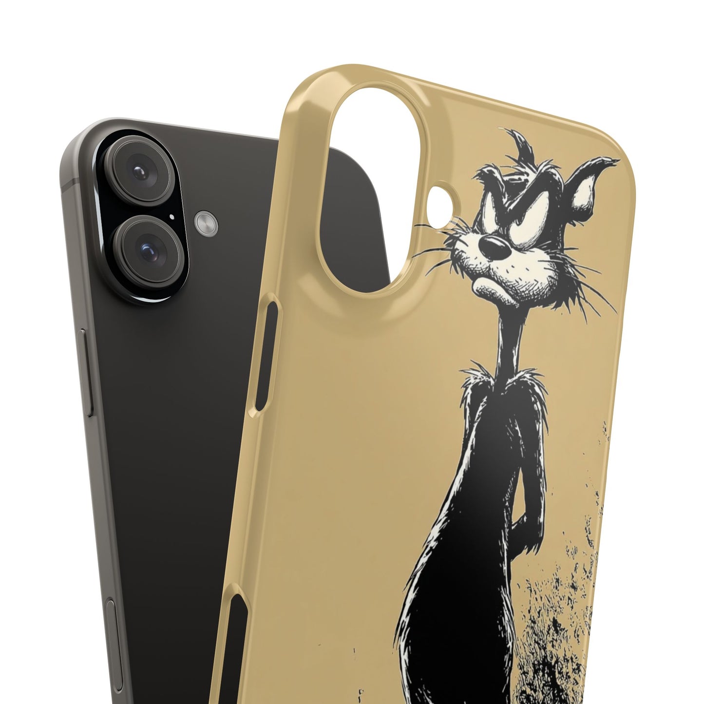Whimsical Cartoon Snap Case, Fun Phone Cover, Unique Gift for Cat Lovers, Vibrant Art Case, Ideal for Birthdays