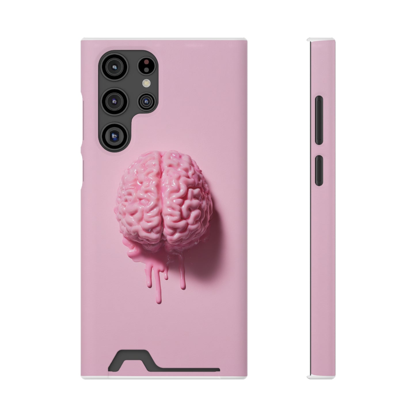 Brain Design Phone Case With Card Holder, Cute Tech Accessory, Unique Gift for Students, Stylish Phone Protection, Valentine's Day, Birthday