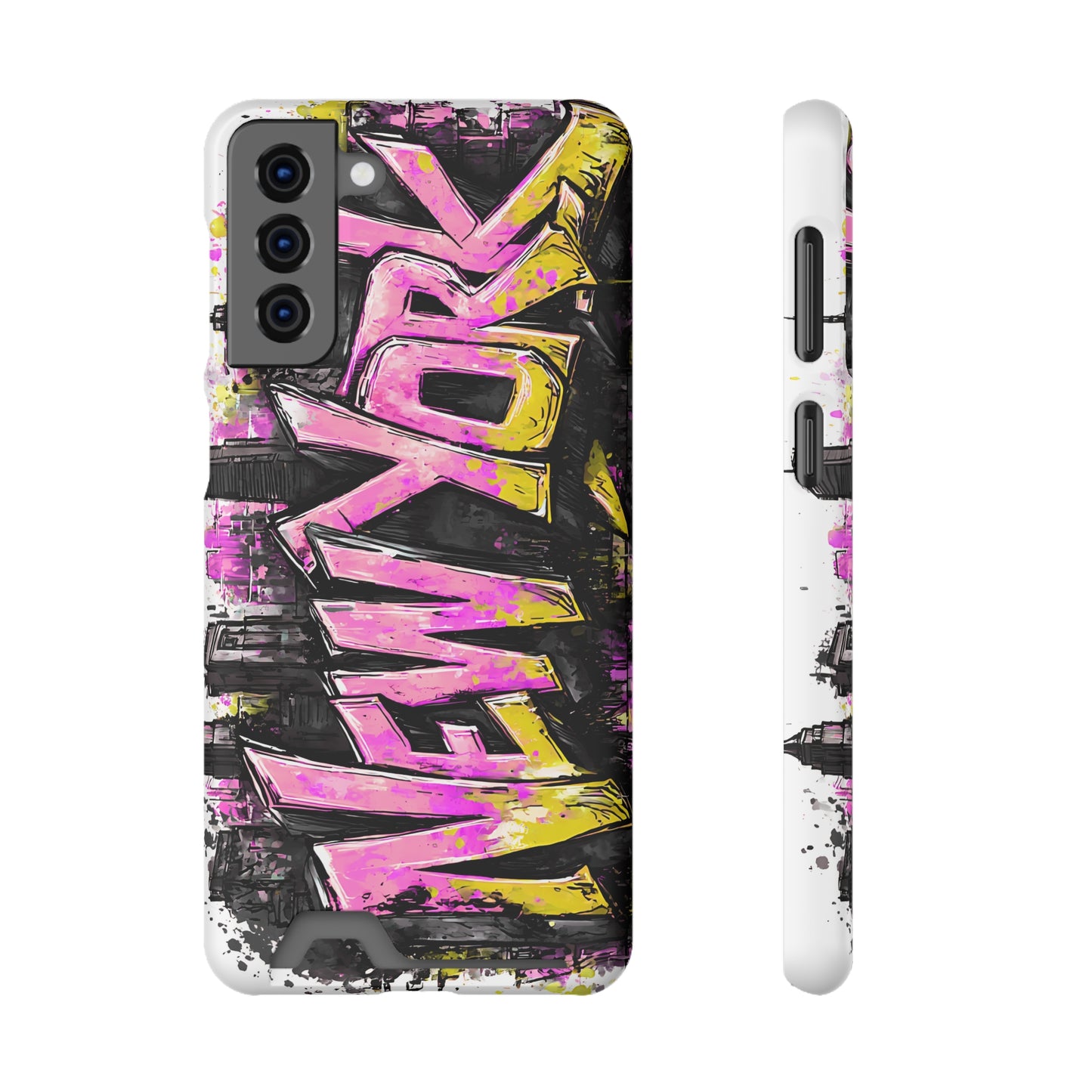 Urban Graffiti Phone Case with Card Holder, NY Street Art Phone Protection, Trendy Accessory, Gifts for City Lovers, Unique Tech Gift