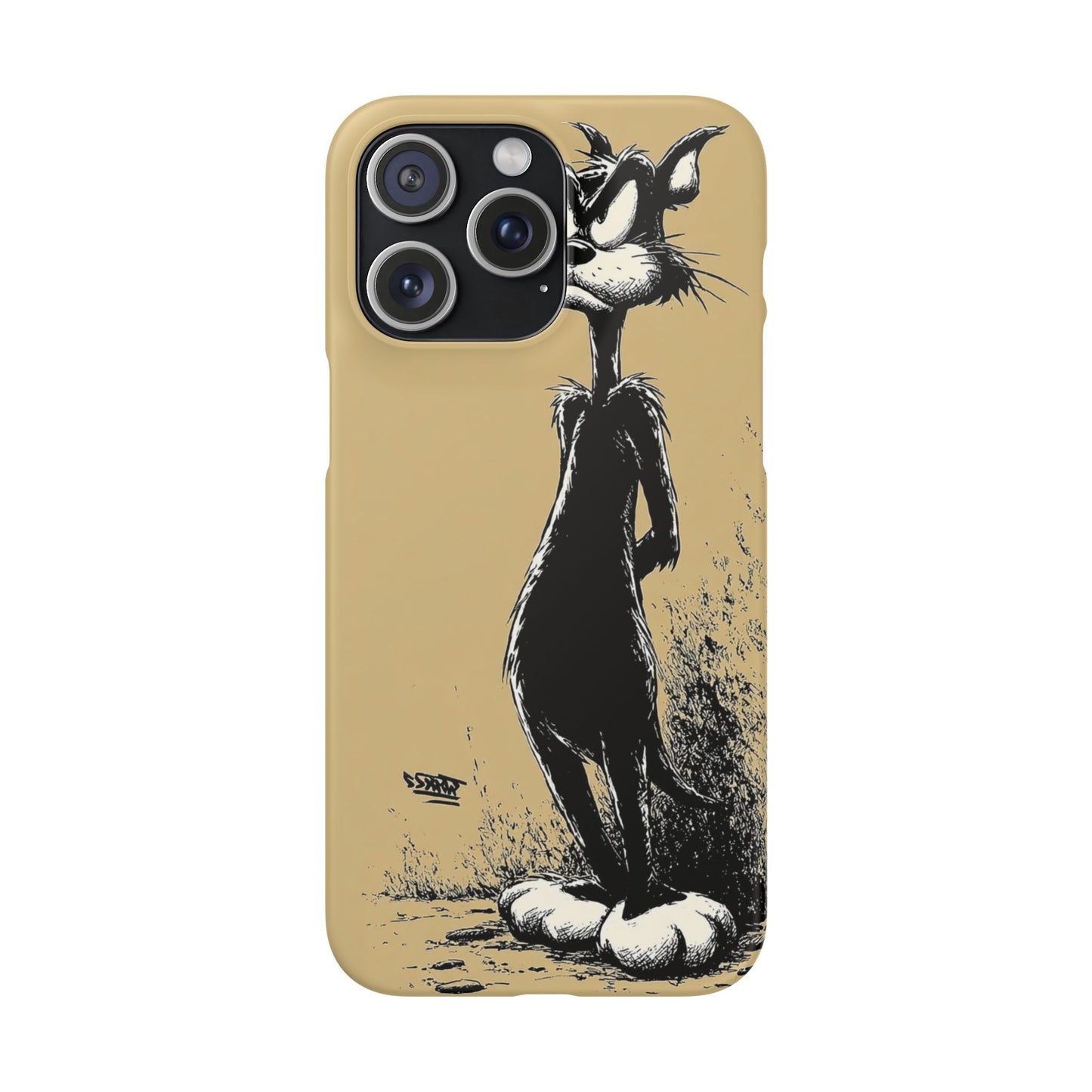 Whimsical Cartoon Snap Case, Fun Phone Cover, Unique Gift for Cat Lovers, Vibrant Art Case, Ideal for Birthdays