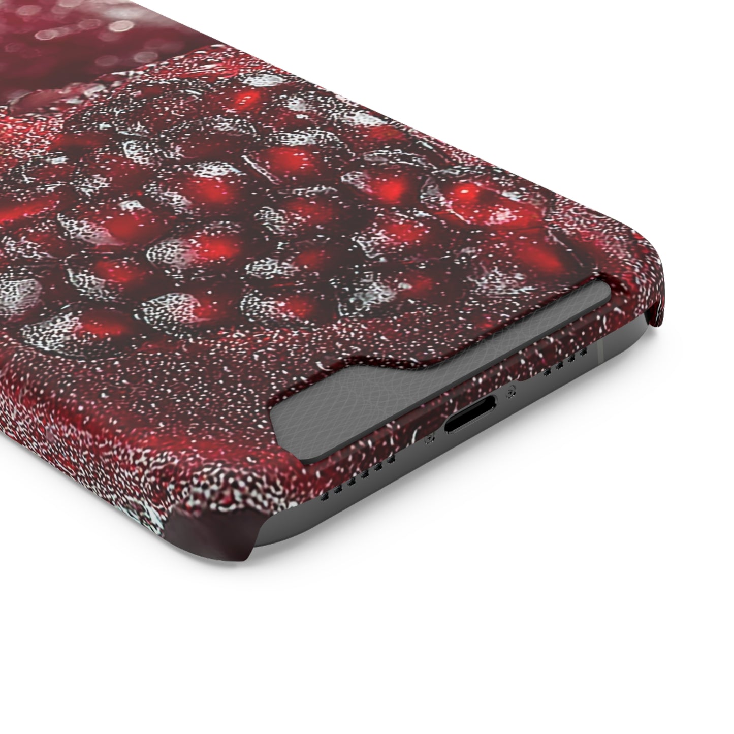 Pomegranate Phone Case with Card Holder, Durable Cover for Vegan Lovers, Fun Gift for Fruit Enthusiasts, Cute Accessory for Everyday Use