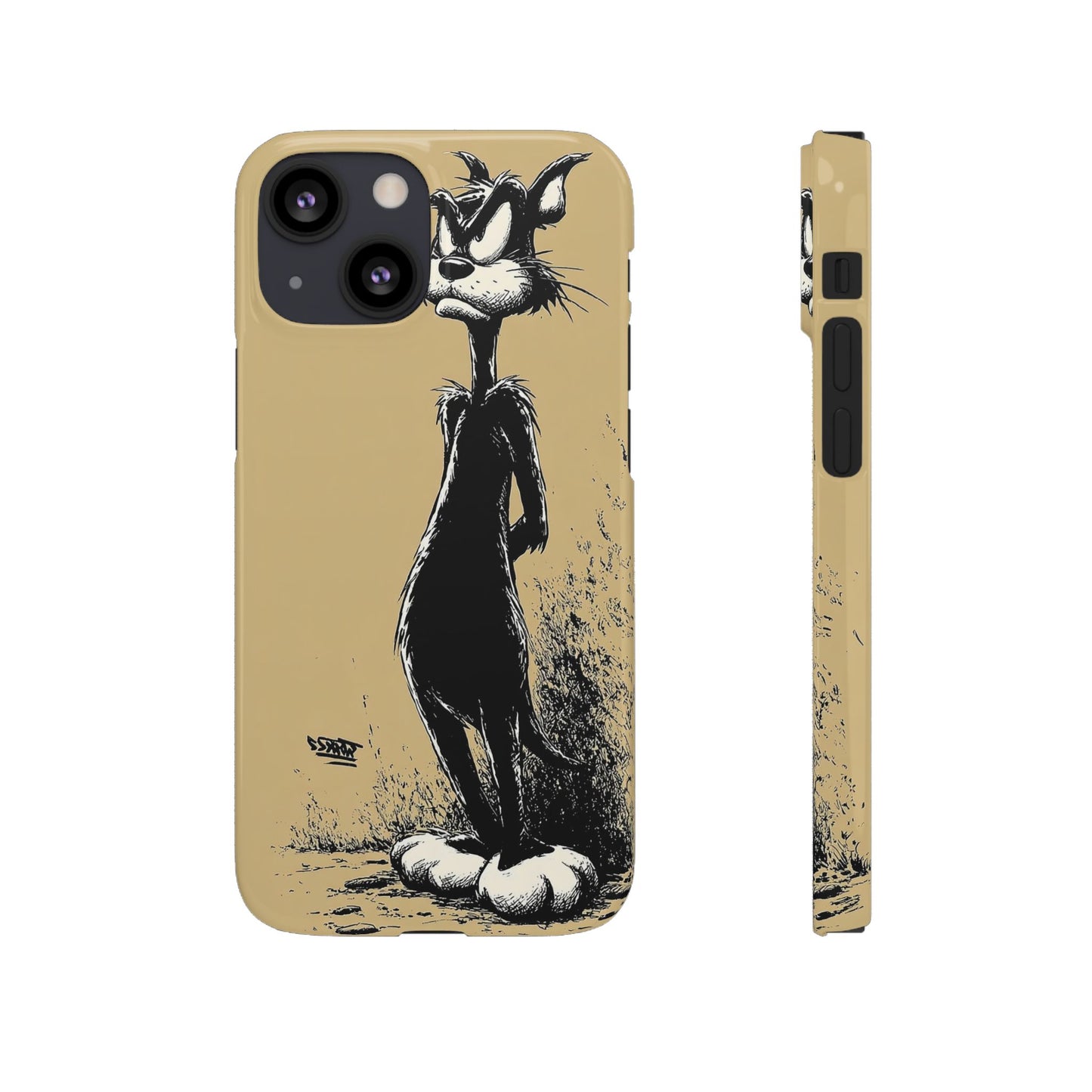 Whimsical Cartoon Snap Case, Fun Phone Cover, Unique Gift for Cat Lovers, Vibrant Art Case, Ideal for Birthdays