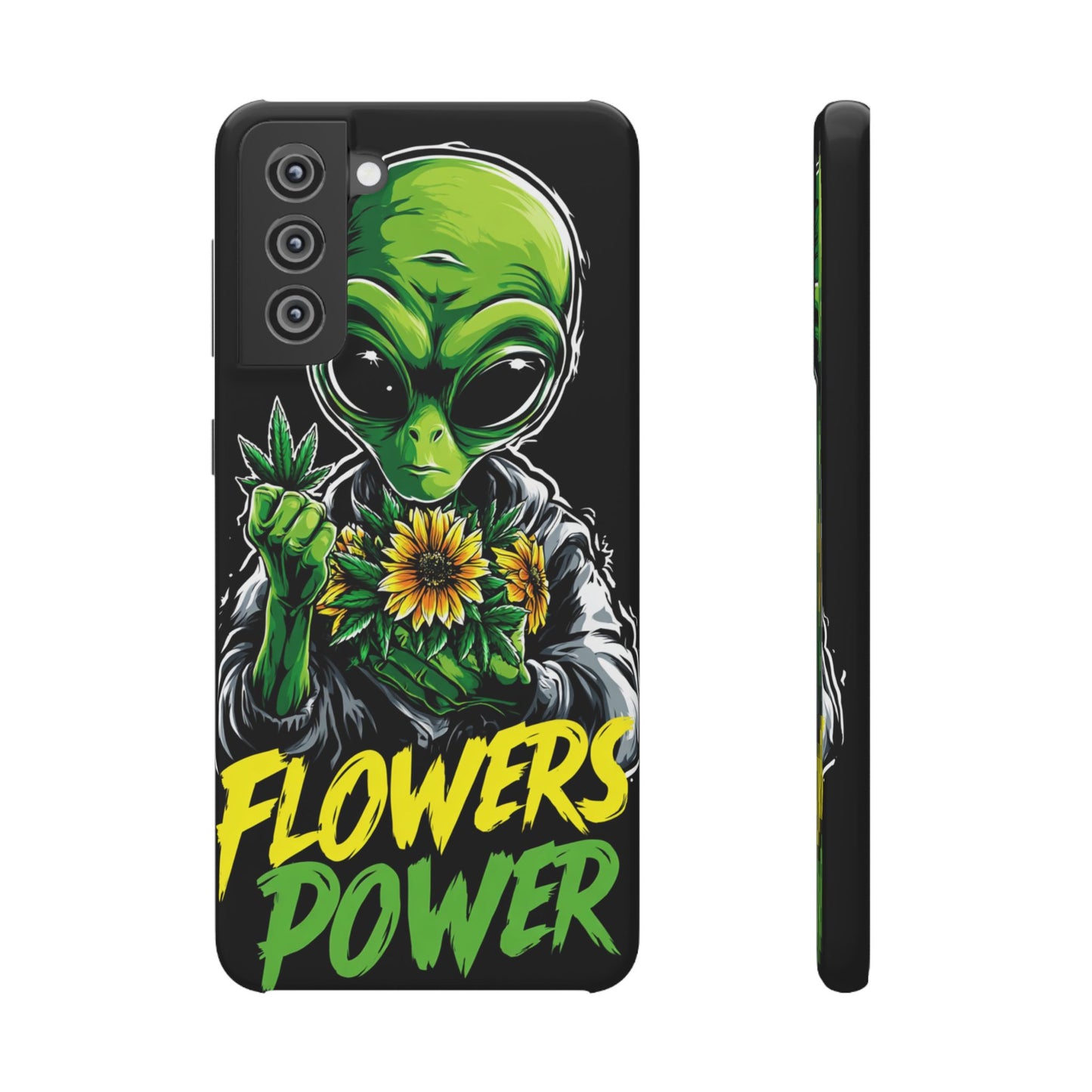 Alien Floral Snap Cases, Fun Phone Case, Gifts for Sci-Fi Lovers, Cute Alien Decor, Unique Tech Accessories
