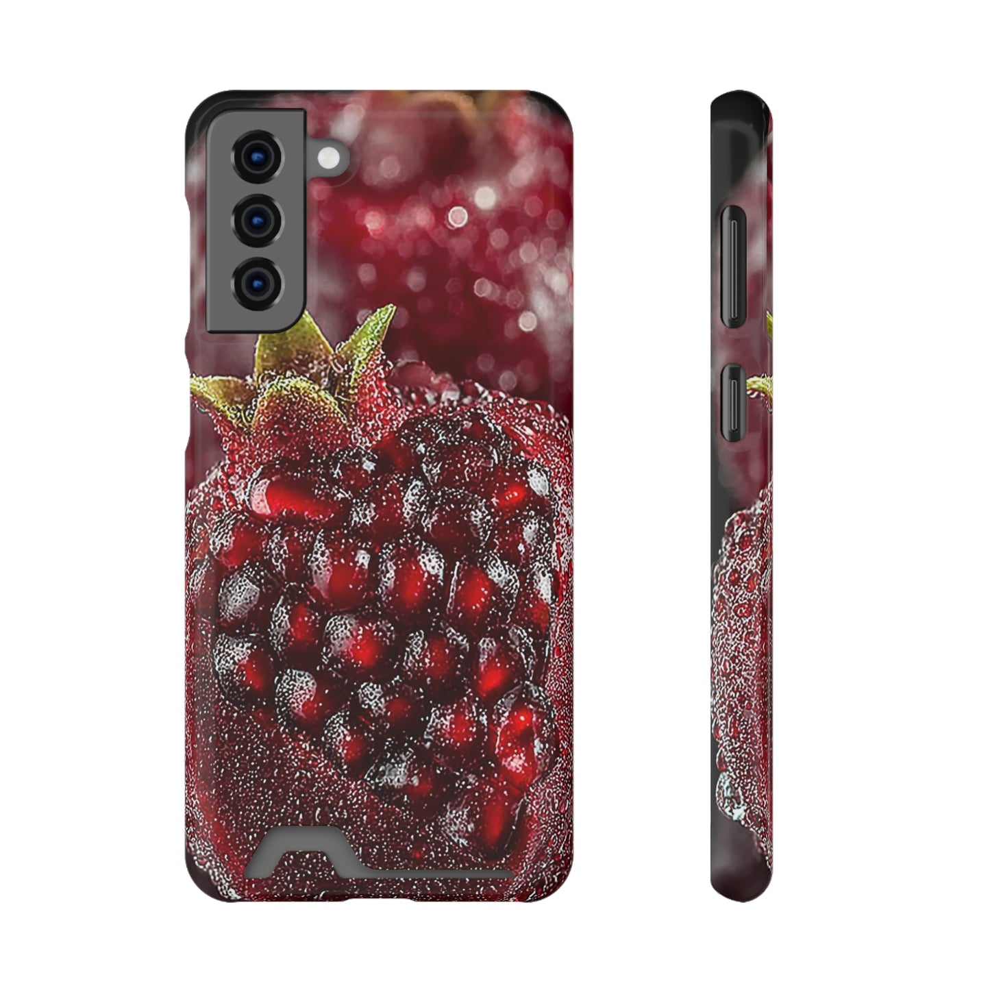 Pomegranate Phone Case with Card Holder, Durable Cover for Vegan Lovers, Fun Gift for Fruit Enthusiasts, Cute Accessory for Everyday Use