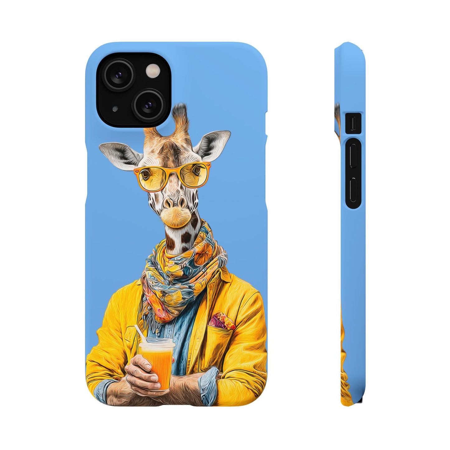 Giraffe Blue Snap Case Phone Cover for Animal Lover Iphone and Samsung models