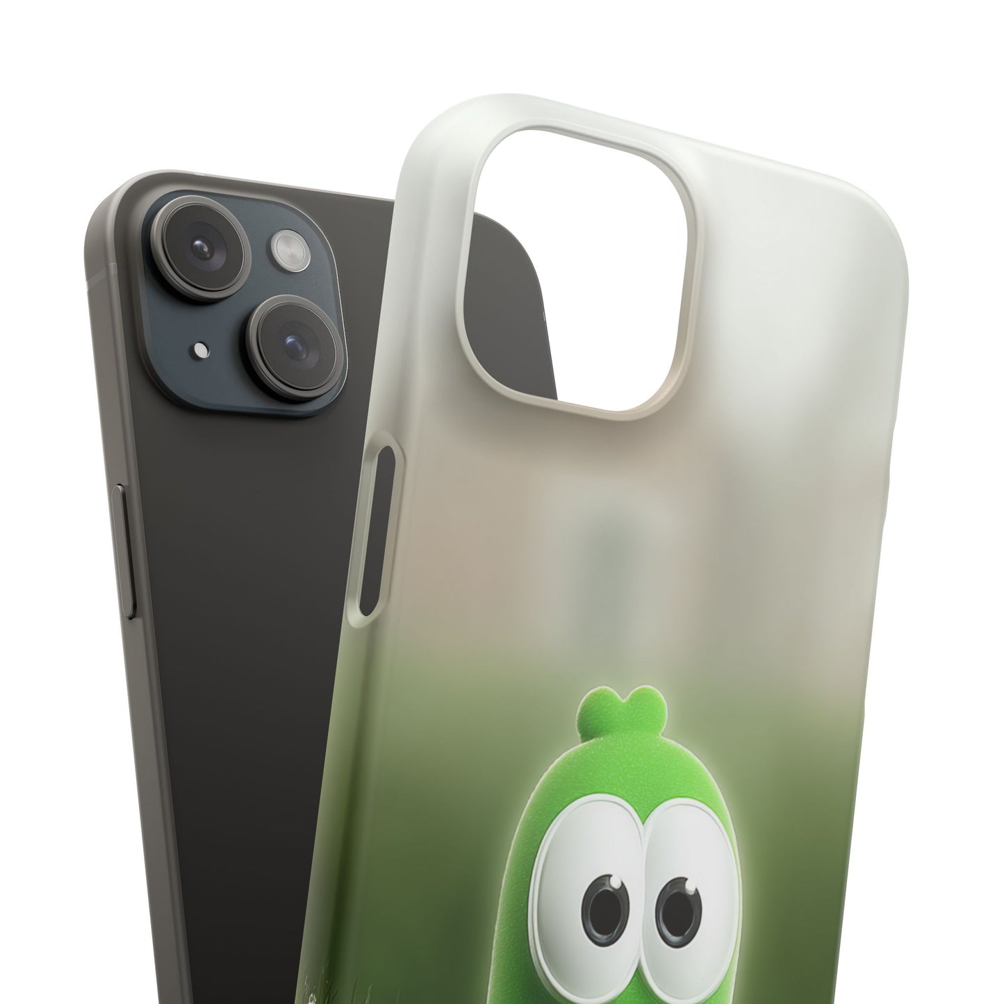Cute Green Creature Phone Case, Snap Cases, Green Monster Phone Cover, Fun Phone Accessory, Playful Gift for Kids