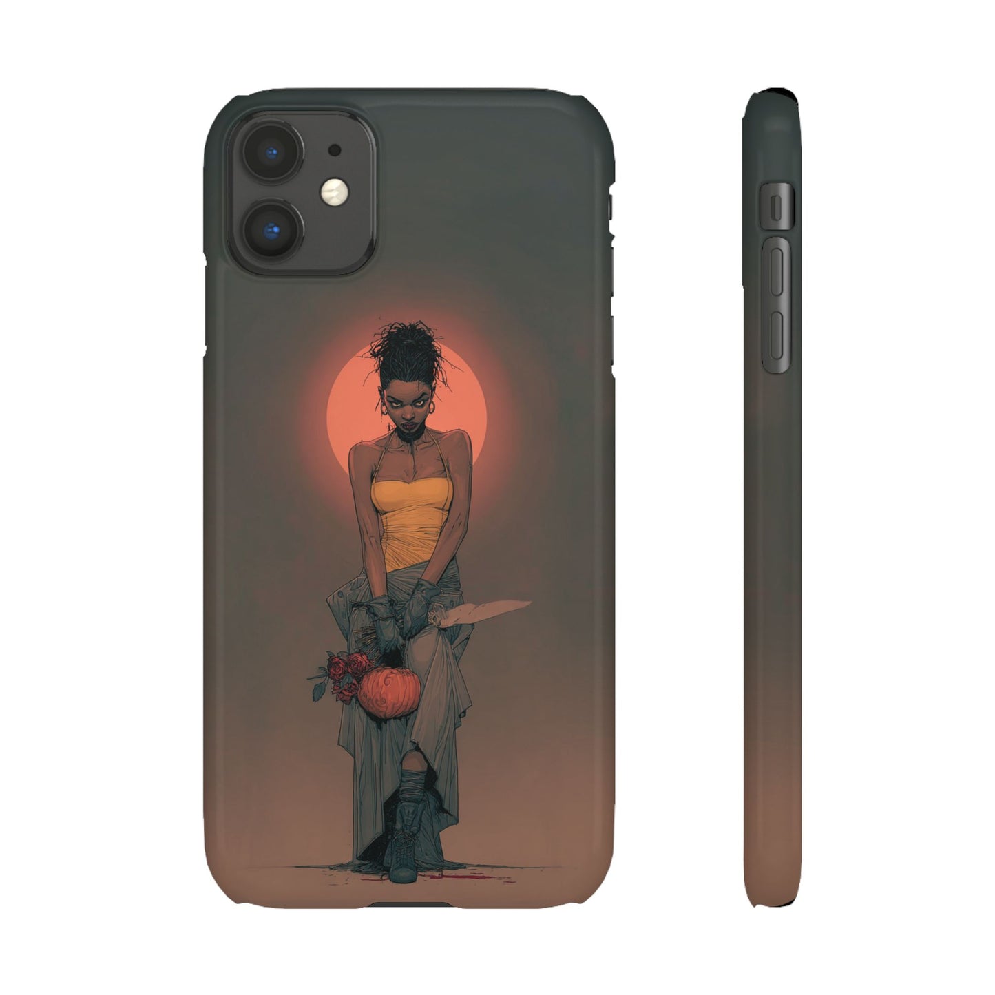 Creepy Vampire Girl Snap Case, Halloween Style iPhone Samsung Cover, Spooky Gothic Phone Accessories, Scary Horror Character Device