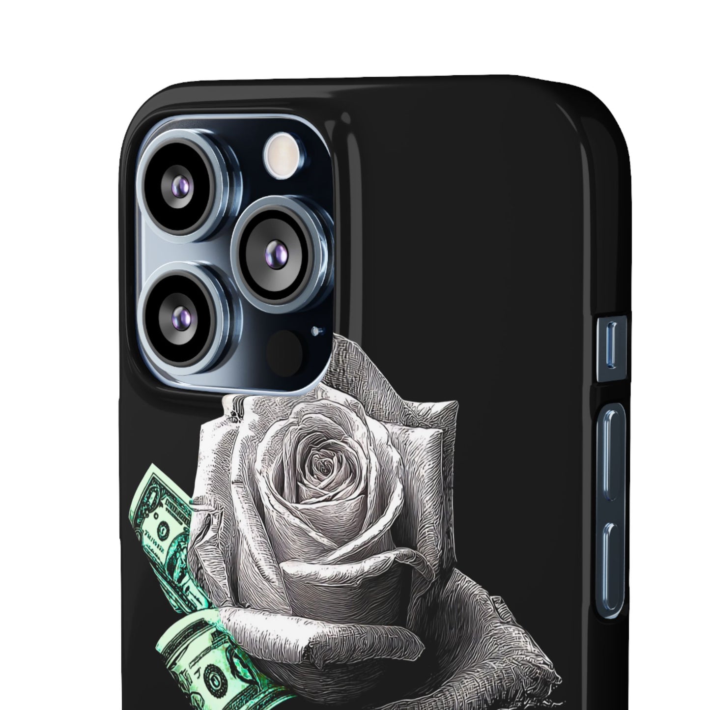 Stylish Rose & Money Snap Case - Floral Phone Protection, Trendy Gift for Him/Her, Birthday Present, Accessories for Teens