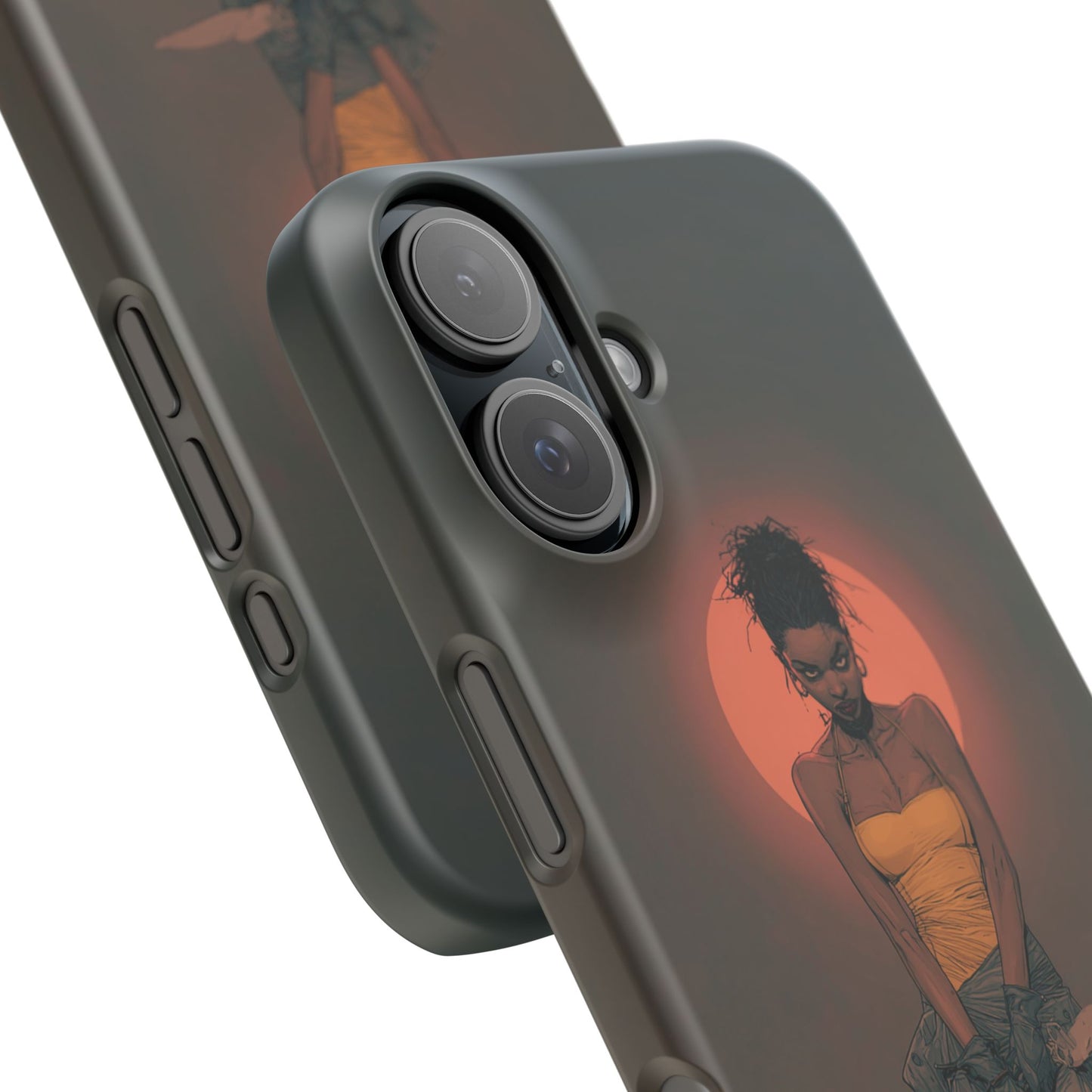 Creepy Vampire Girl Snap Case, Halloween Style iPhone Samsung Cover, Spooky Gothic Phone Accessories, Scary Horror Character Device