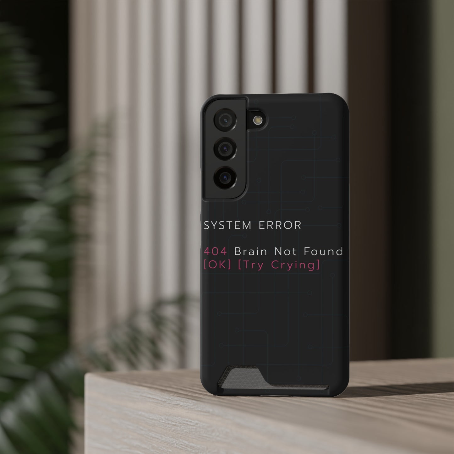 Techy Phone Case with Card Holder, Trendy Gadget Accessory, Cool Gift for Tech Lovers, Phone Protection, Modern Design for Everyday Use