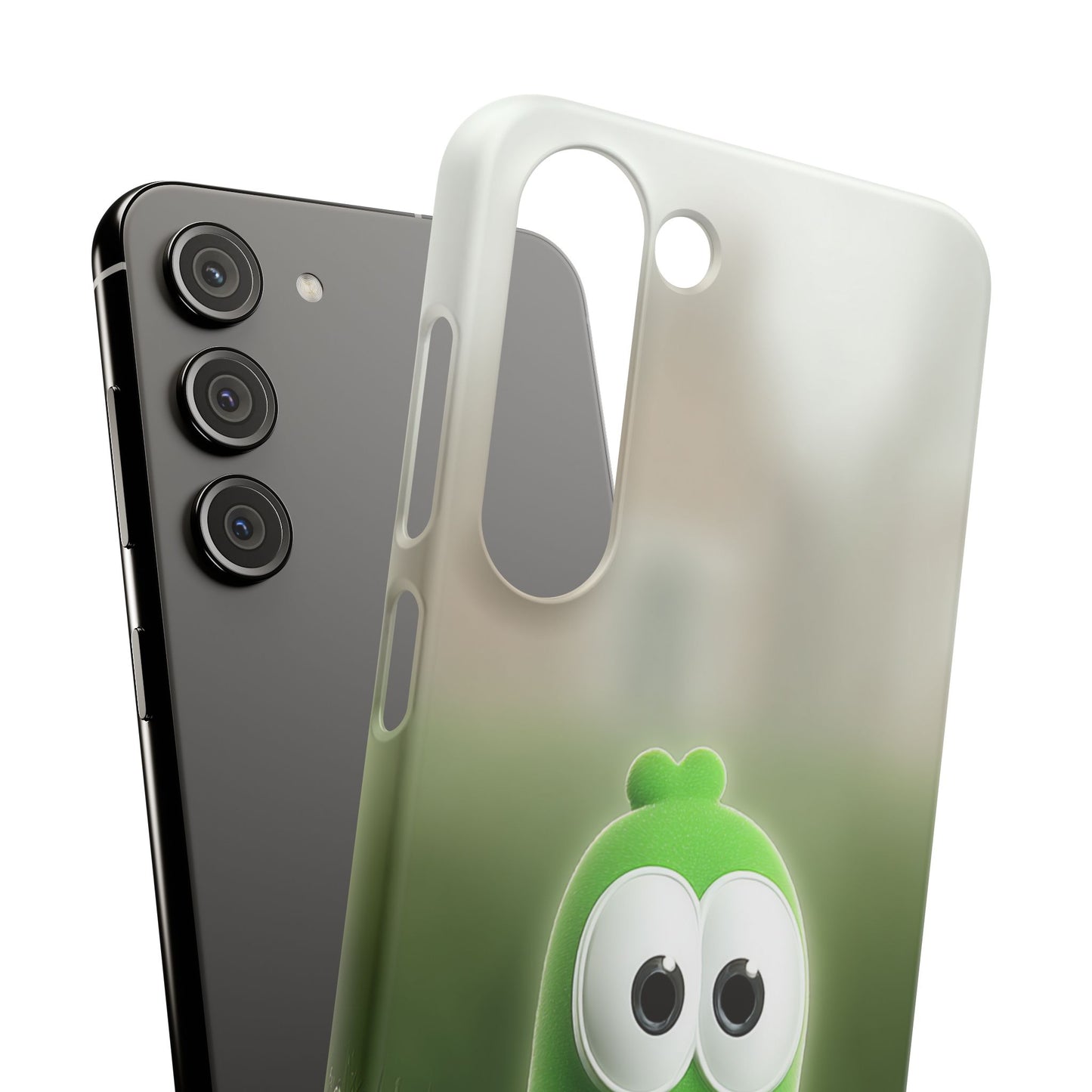 Cute Green Creature Phone Case, Snap Cases, Green Monster Phone Cover, Fun Phone Accessory, Playful Gift for Kids