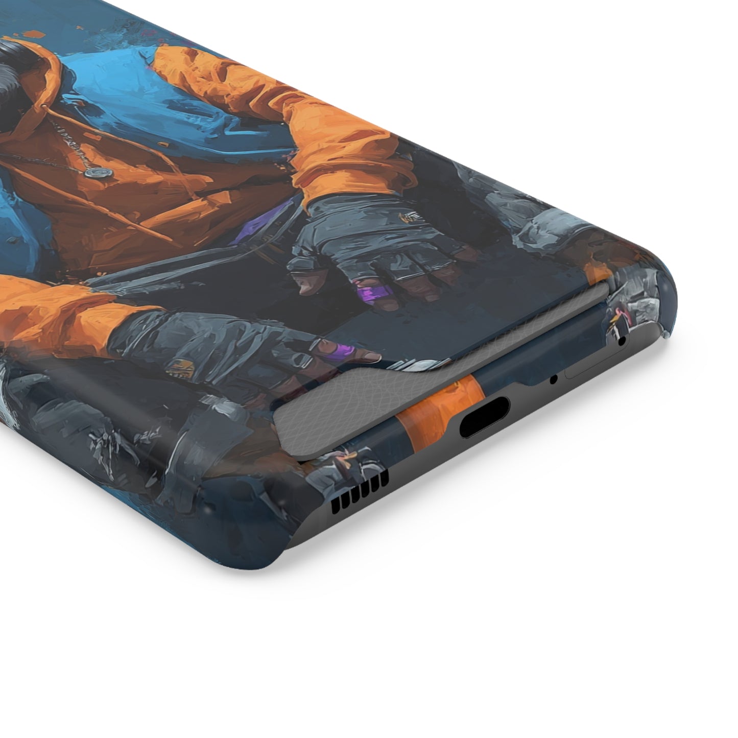 Trendy Phone Case with Card Holder, Stylish Smartphone Protector, Unique Gift for Teens, Graphic Phone Cover, Cool Accessories