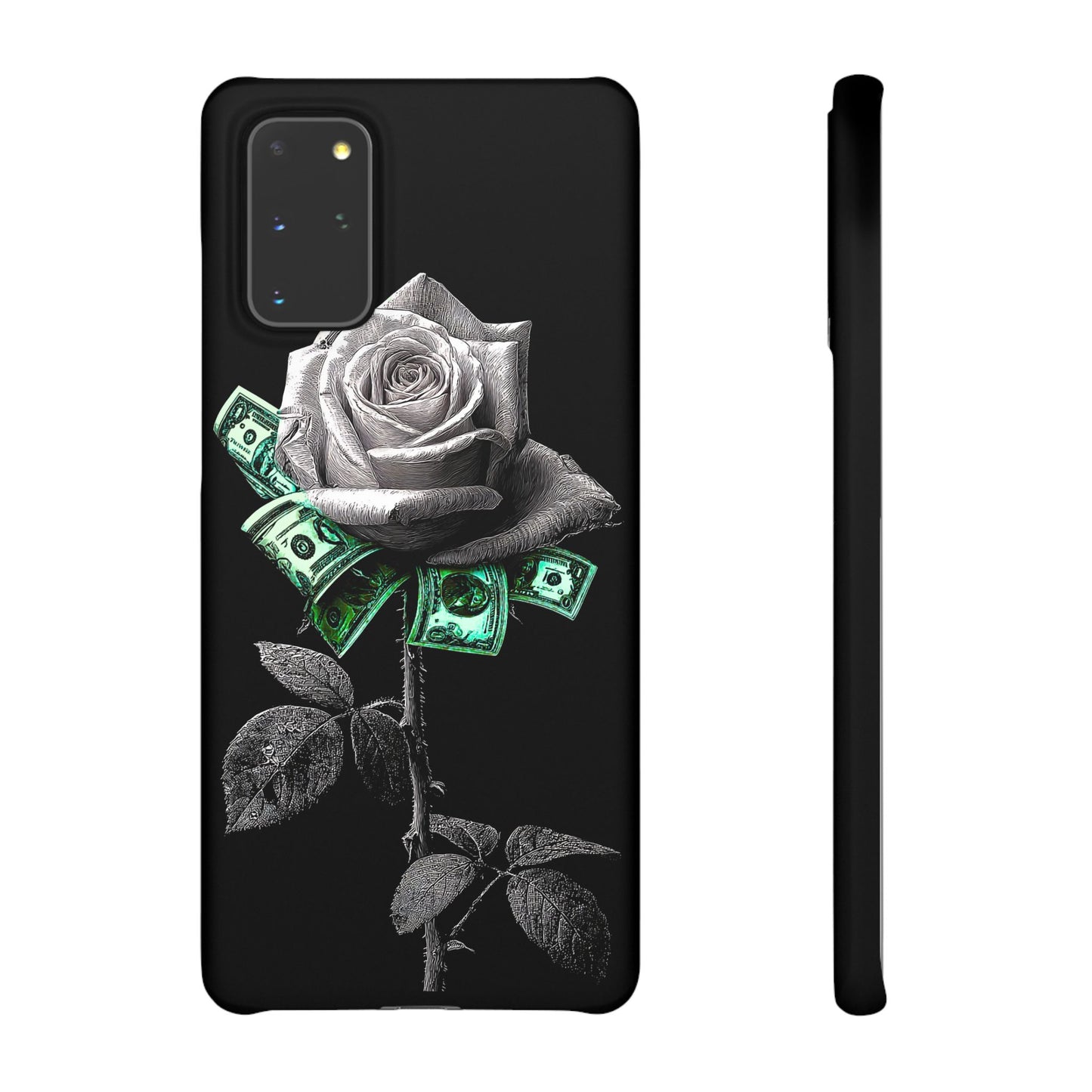 Stylish Rose & Money Snap Case - Floral Phone Protection, Trendy Gift for Him/Her, Birthday Present, Accessories for Teens