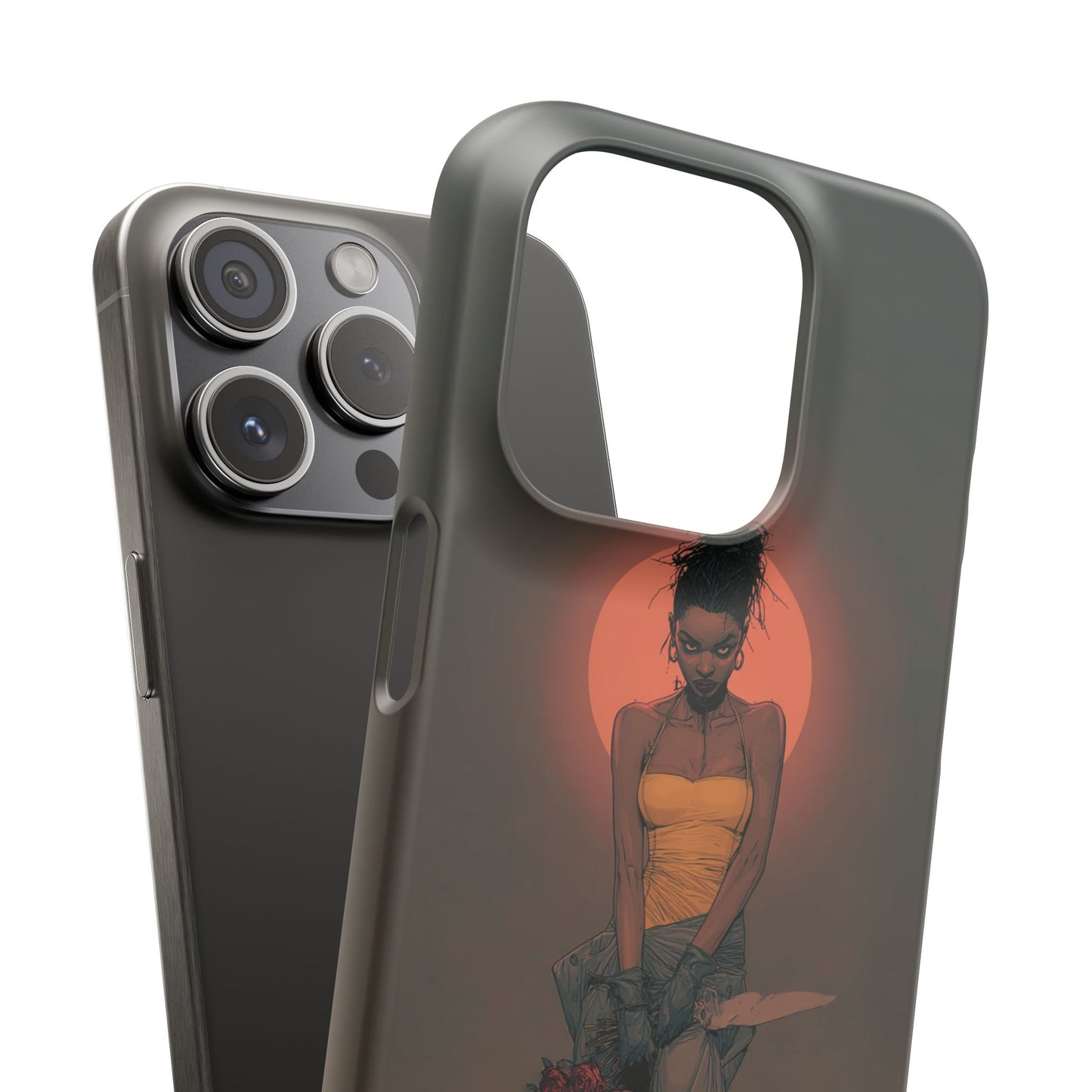Creepy Vampire Girl Snap Case, Halloween Style iPhone Samsung Cover, Spooky Gothic Phone Accessories, Scary Horror Character Device
