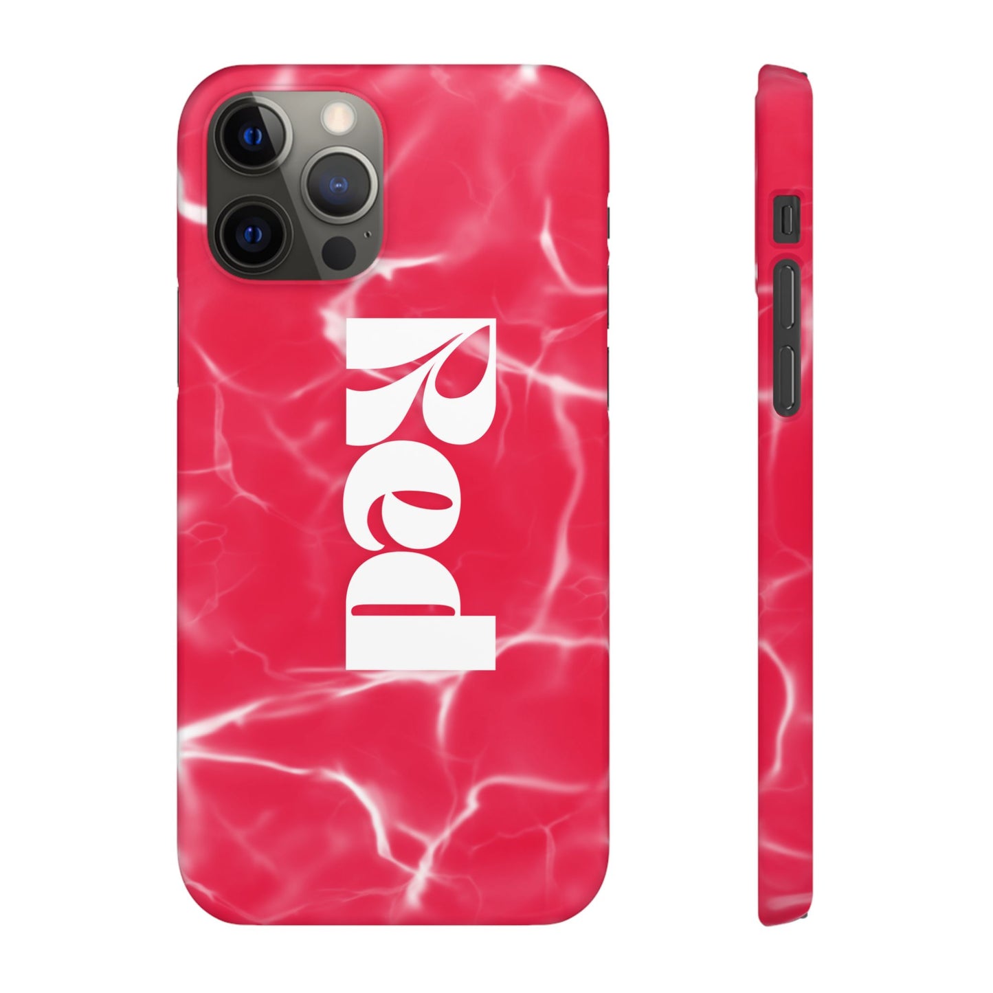 Vibrant Red Snap Case for iPhone, Trendy Phone Cover, Gift for Her, Summer Accessory, Stylish Tech Protection