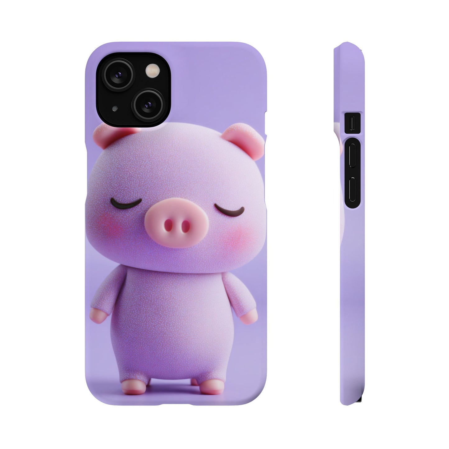 Cute Pig Snap Case for iPhone, Animal Lovers Phone Cover, Kawaii Aesthetic Accessory, Birthday Gift, Unique Phone Protection