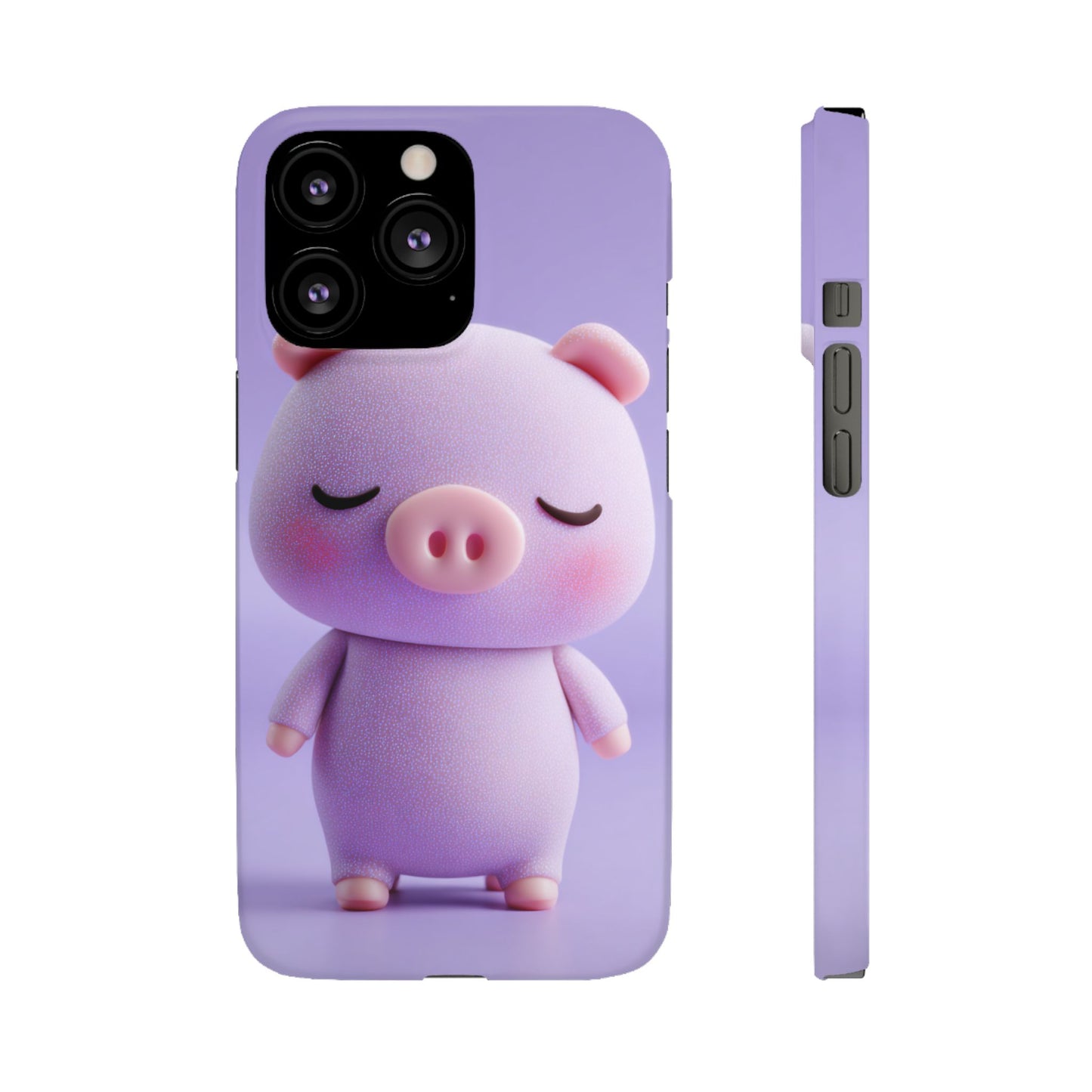 Cute Pig Snap Case for iPhone, Animal Lovers Phone Cover, Kawaii Aesthetic Accessory, Birthday Gift, Unique Phone Protection