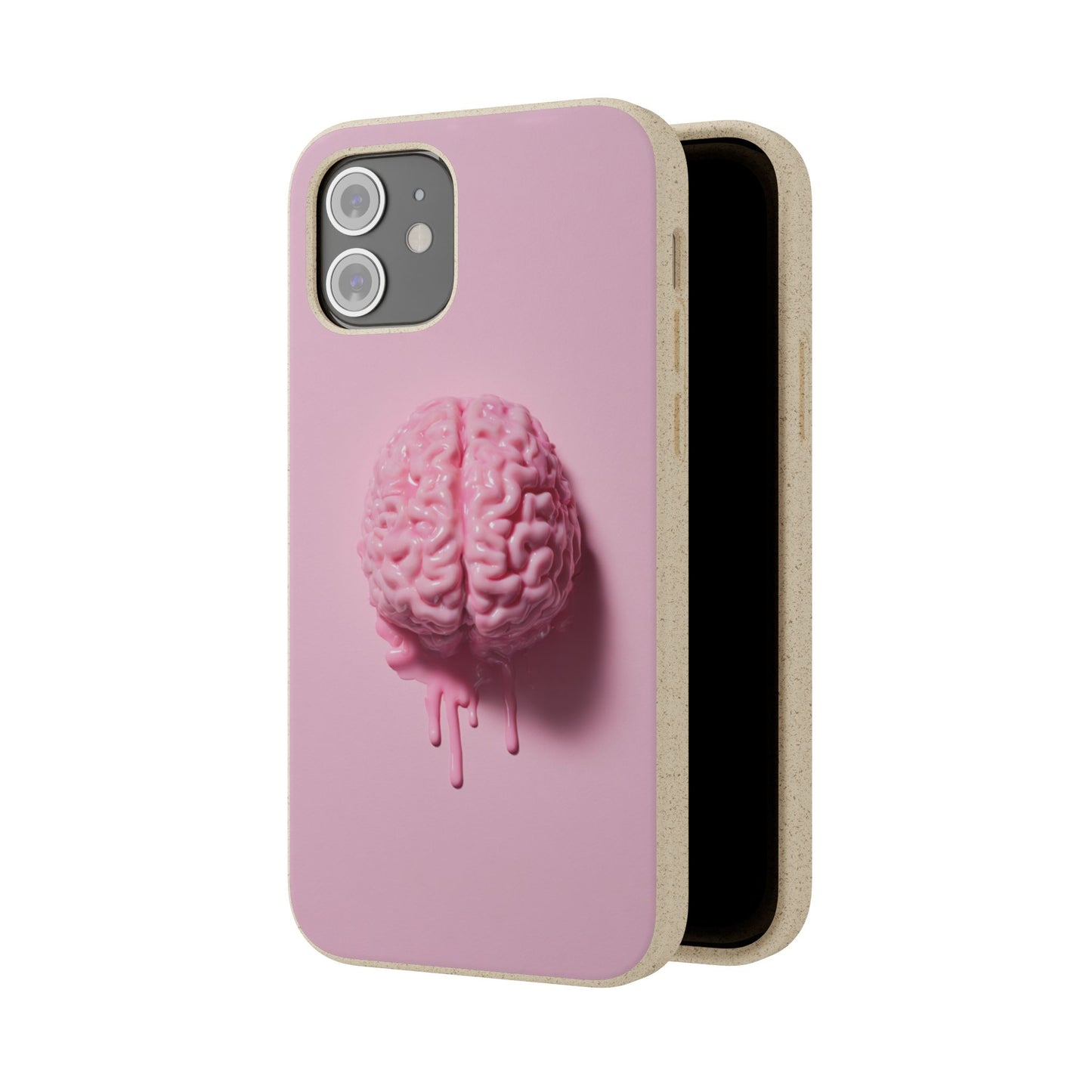 Eco-Friendly Brain Design Phone Case, Biodegradable Phone Cover, Unique Gift for Tech Lovers, Sustainable Accessory, Cute Phone Case