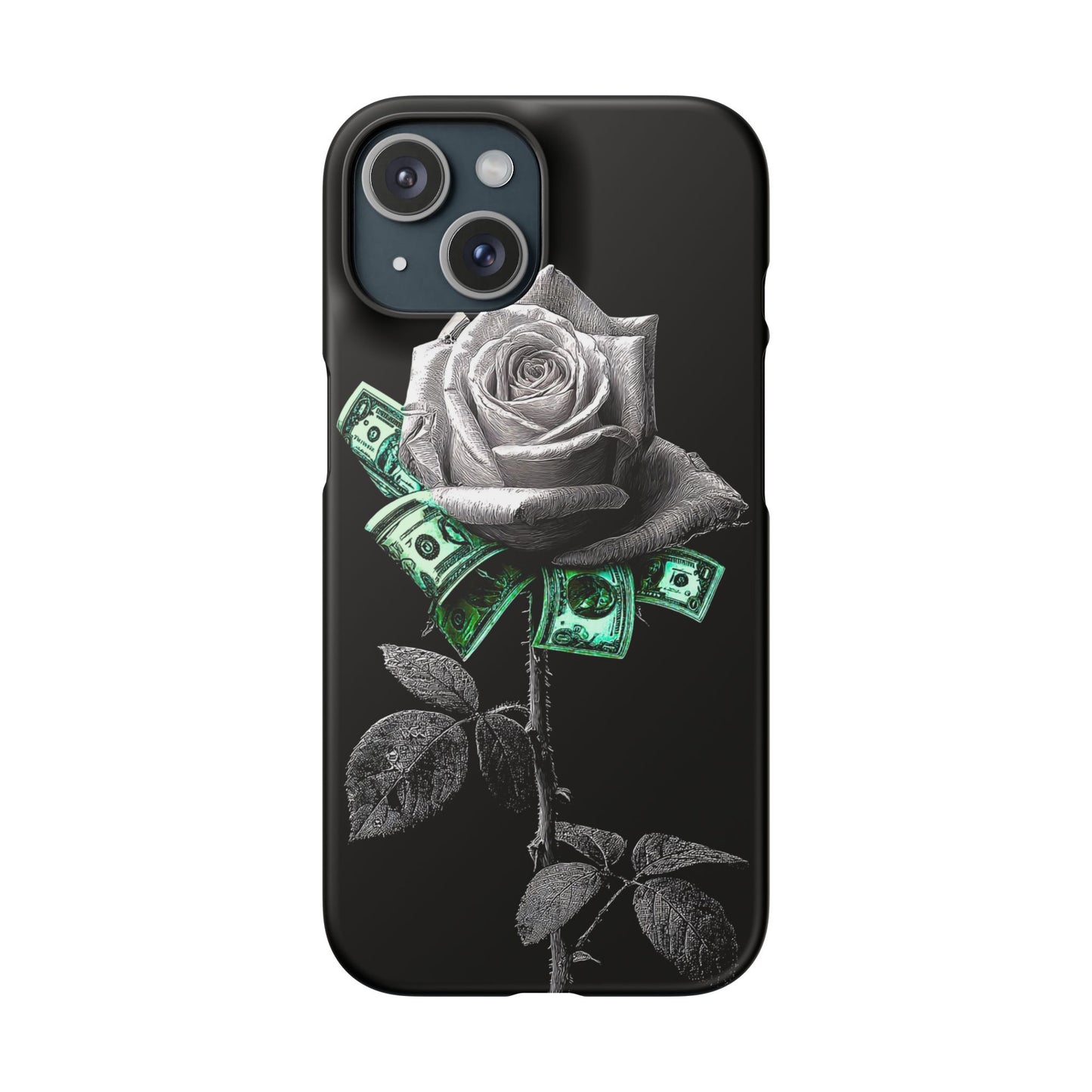 Stylish Rose & Money Snap Case - Floral Phone Protection, Trendy Gift for Him/Her, Birthday Present, Accessories for Teens