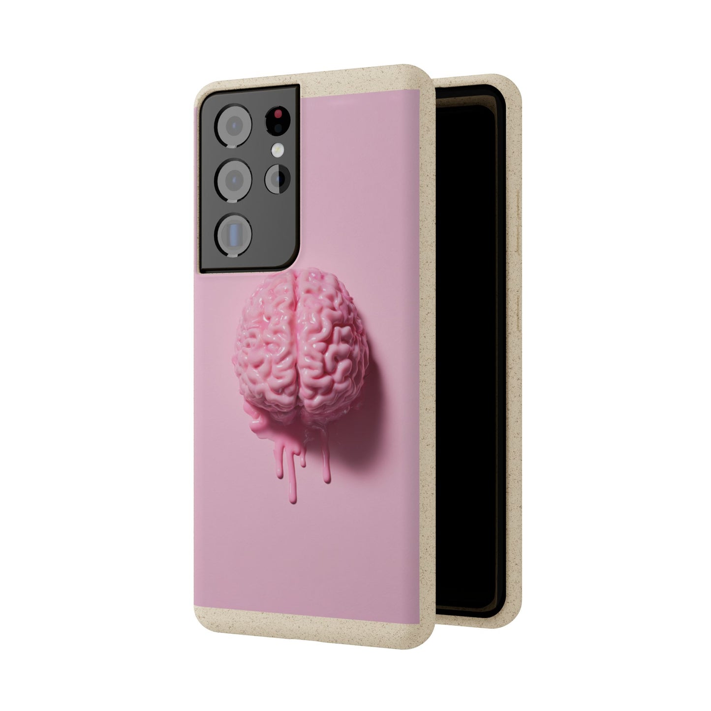 Eco-Friendly Brain Design Phone Case, Biodegradable Phone Cover, Unique Gift for Tech Lovers, Sustainable Accessory, Cute Phone Case