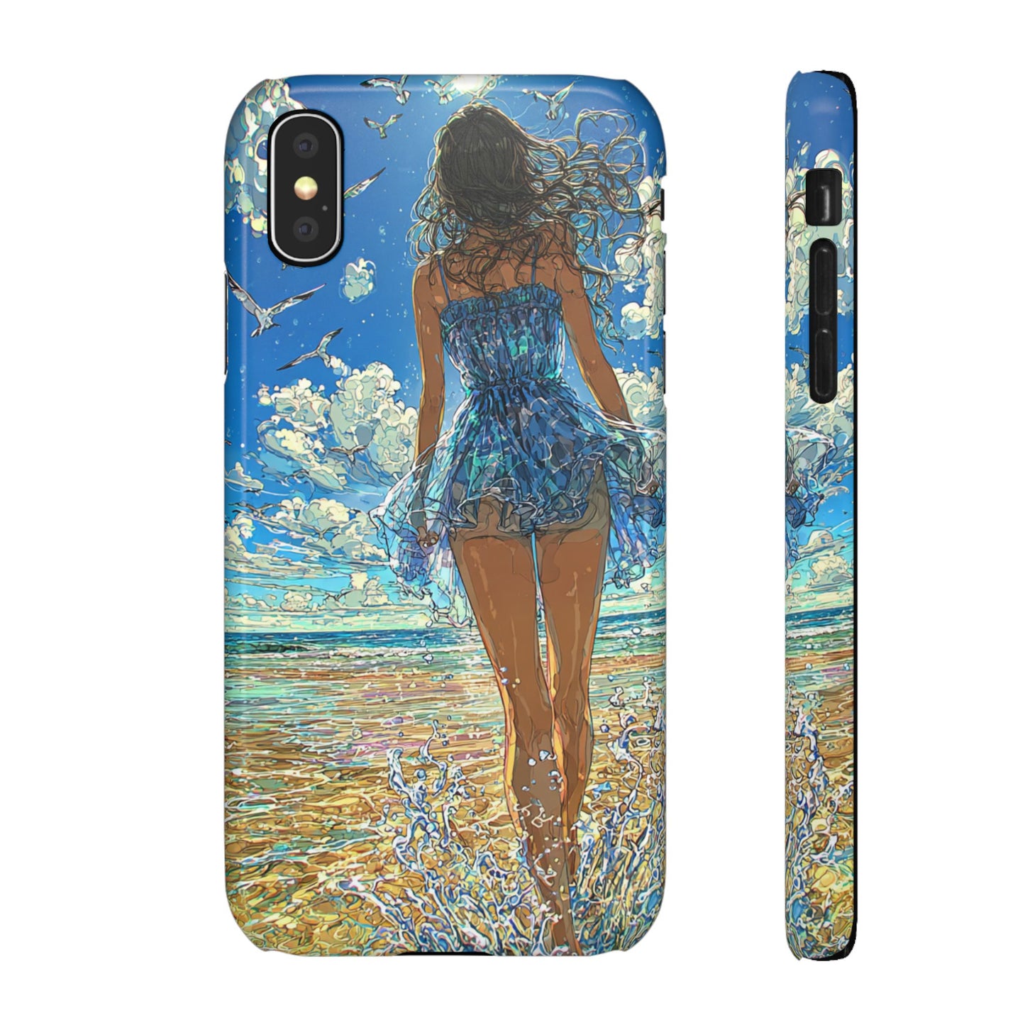 Summer Breeze Snap Case, Ocean Art Phone Cover, Beach Vibes Cell Case, Gift for Her, Custom Phone Accessory
