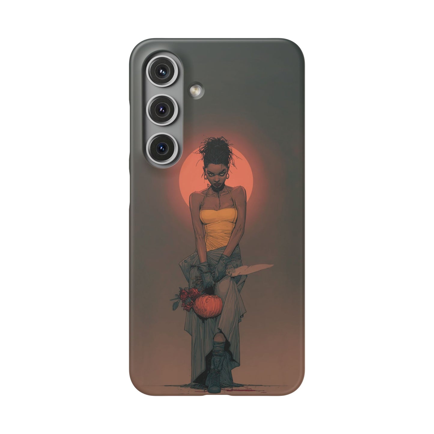 Creepy Vampire Girl Snap Case, Halloween Style iPhone Samsung Cover, Spooky Gothic Phone Accessories, Scary Horror Character Device