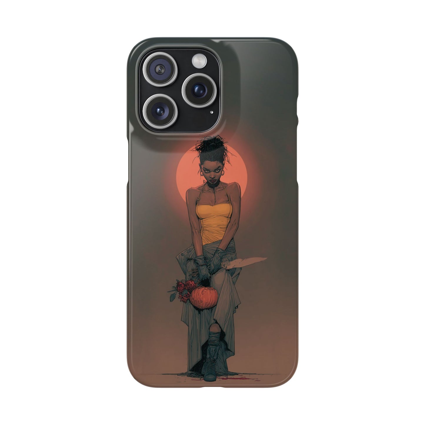 Creepy Vampire Girl Snap Case, Halloween Style iPhone Samsung Cover, Spooky Gothic Phone Accessories, Scary Horror Character Device