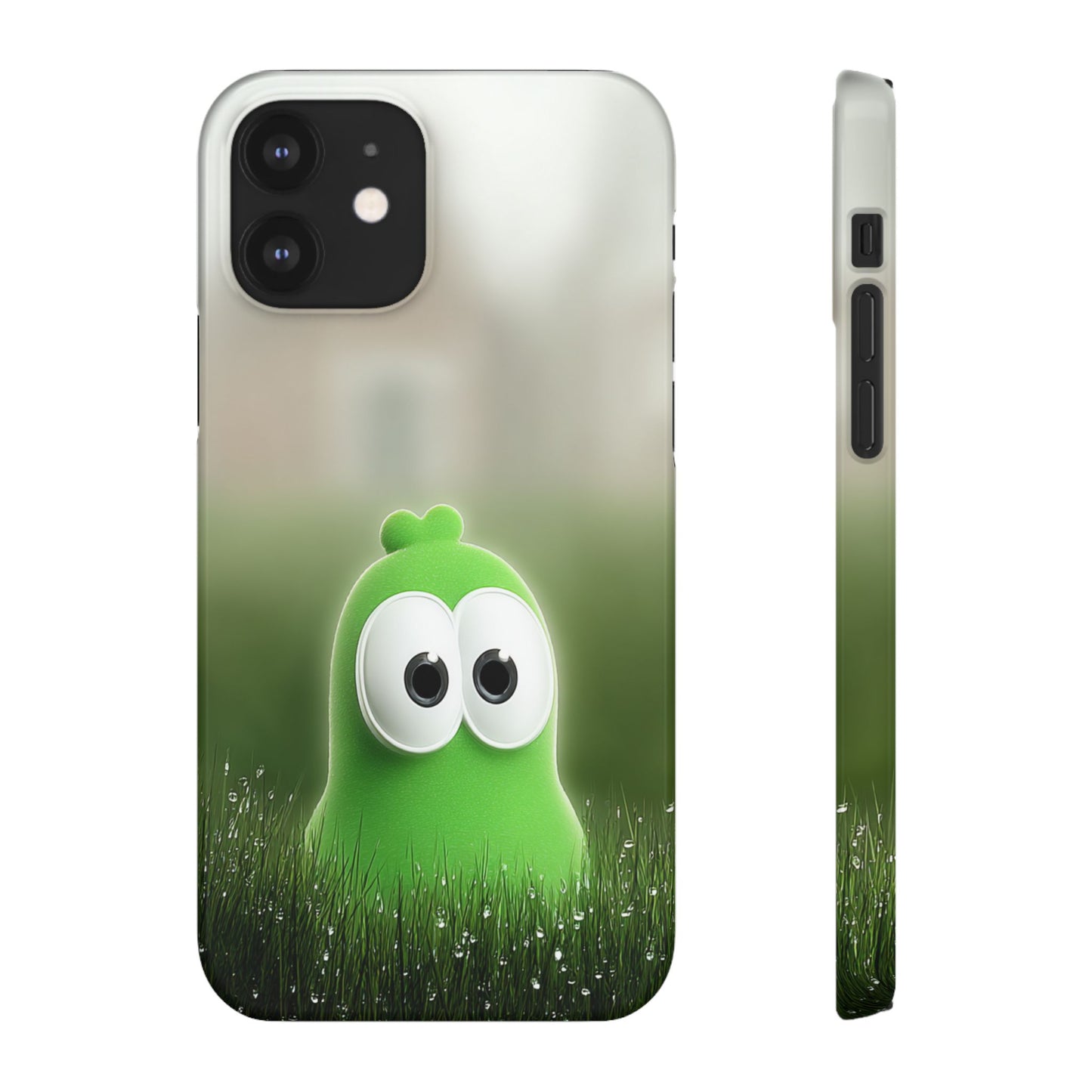 Cute Green Creature Phone Case, Snap Cases, Green Monster Phone Cover, Fun Phone Accessory, Playful Gift for Kids