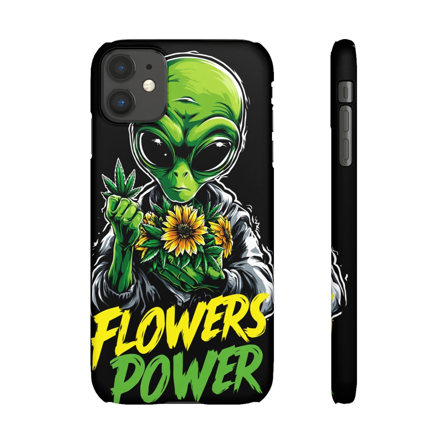 Alien Floral Snap Cases, Fun Phone Case, Gifts for Sci-Fi Lovers, Cute Alien Decor, Unique Tech Accessories