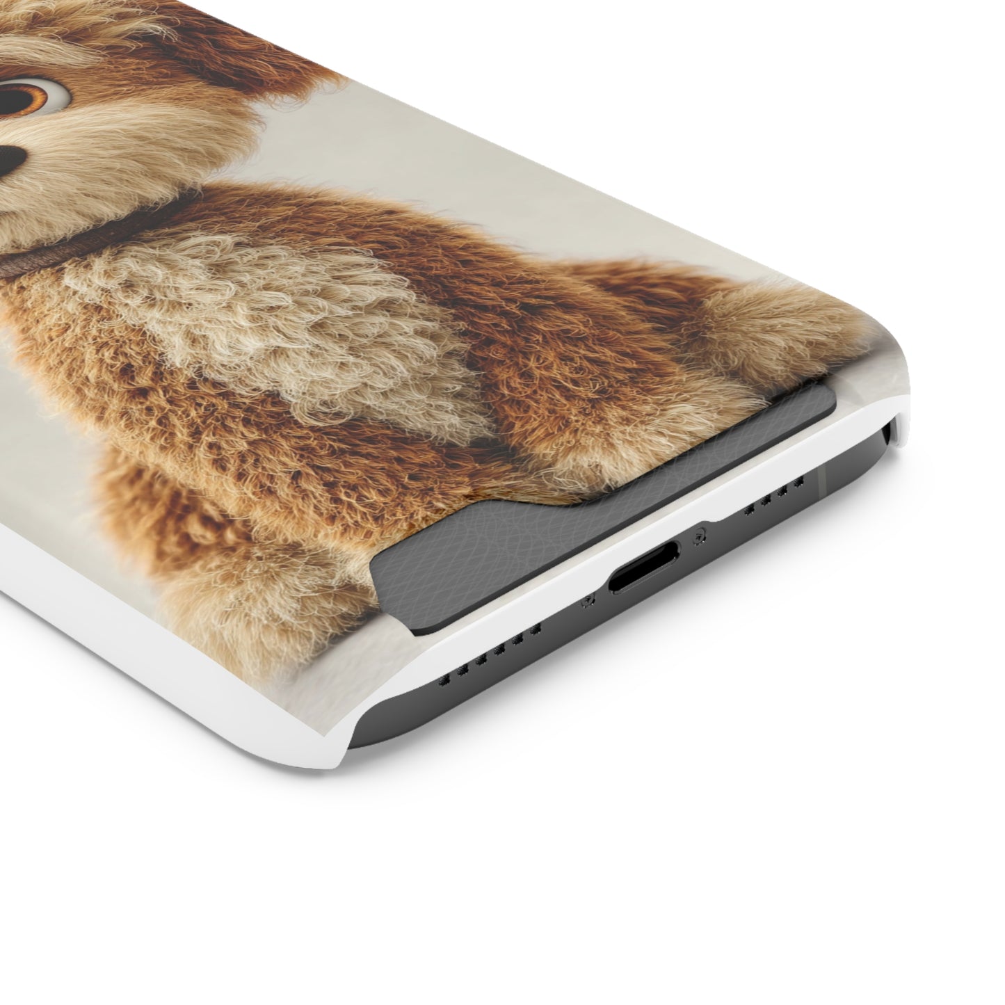 Cute Dog Phone Case With Card Holder, Pet Lover Gift, Stylish Phone Accessory, Dog-Themed Phone Cover, Animal Aesthetic