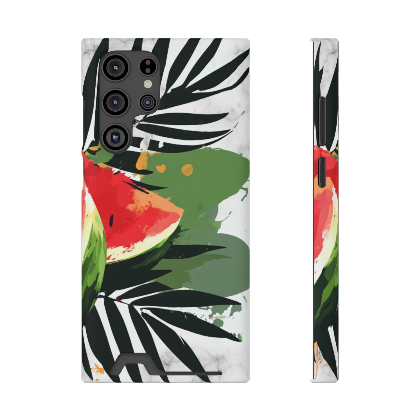 Tropical Phone Case with Card Holder, Floral Smartphone Cover, Summery Accessory, Gift for Beach Lovers, Vacation Essentials