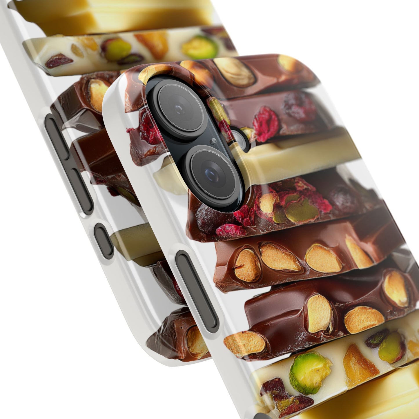 Chocolate bar design phone case with colorful 3D wrap for iPhone and Samsung devices
