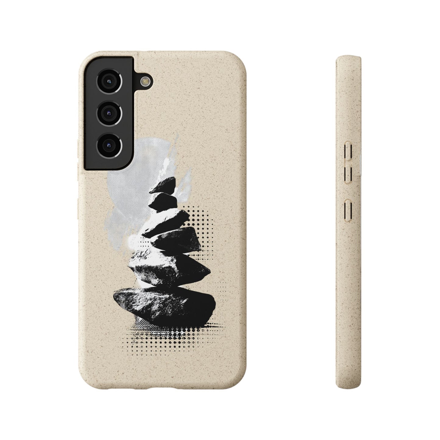 Biodegradable Plastic Free Phone Case Minimalistic Cairn Design Suitable For Iphones And Samsungs